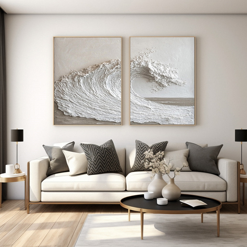 Textured Ocean Wave Art 3D Oil Painting for Modern Home Decor #BBS 011