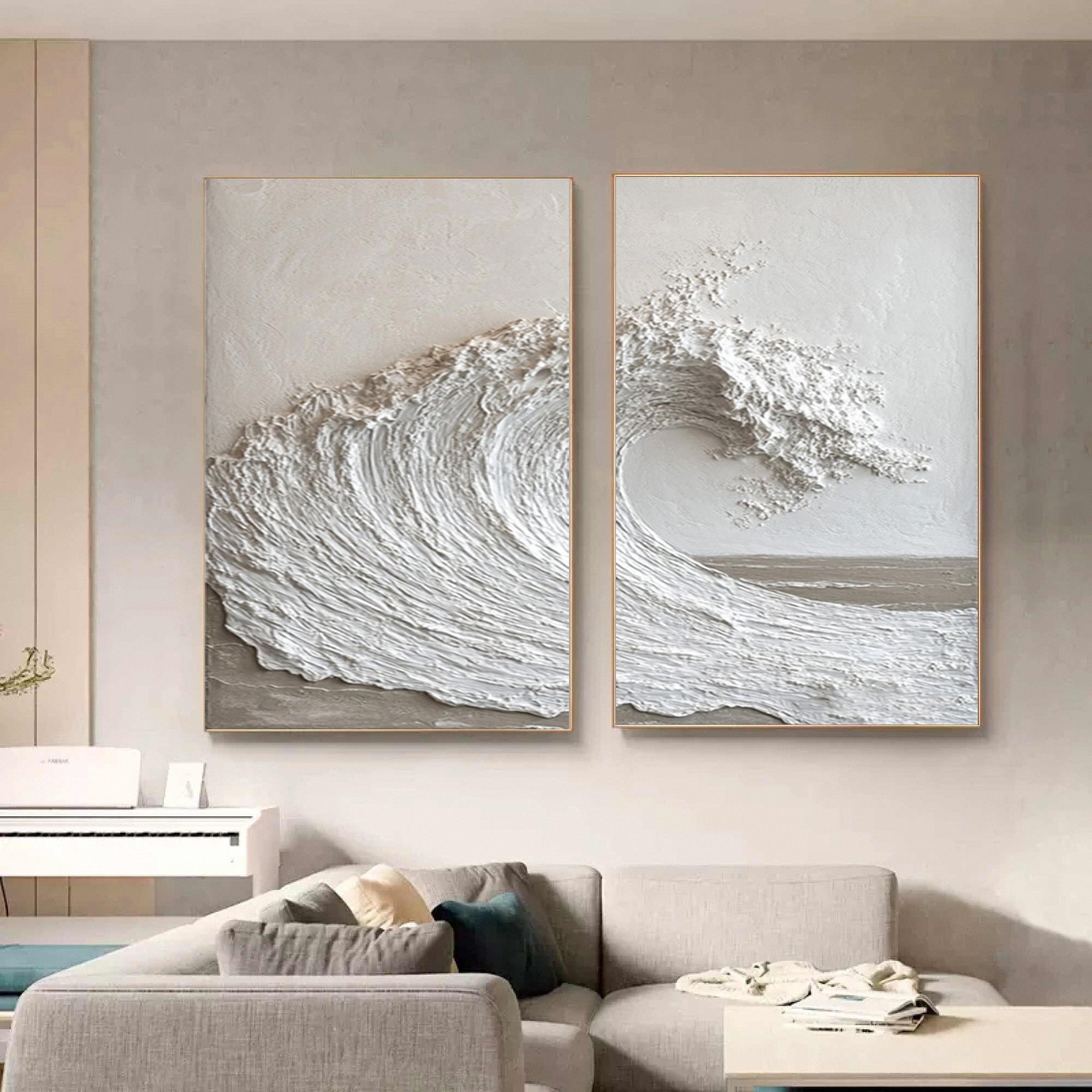 Textured Ocean Wave Art 3D Oil Painting for Modern Home Decor #BBS 011