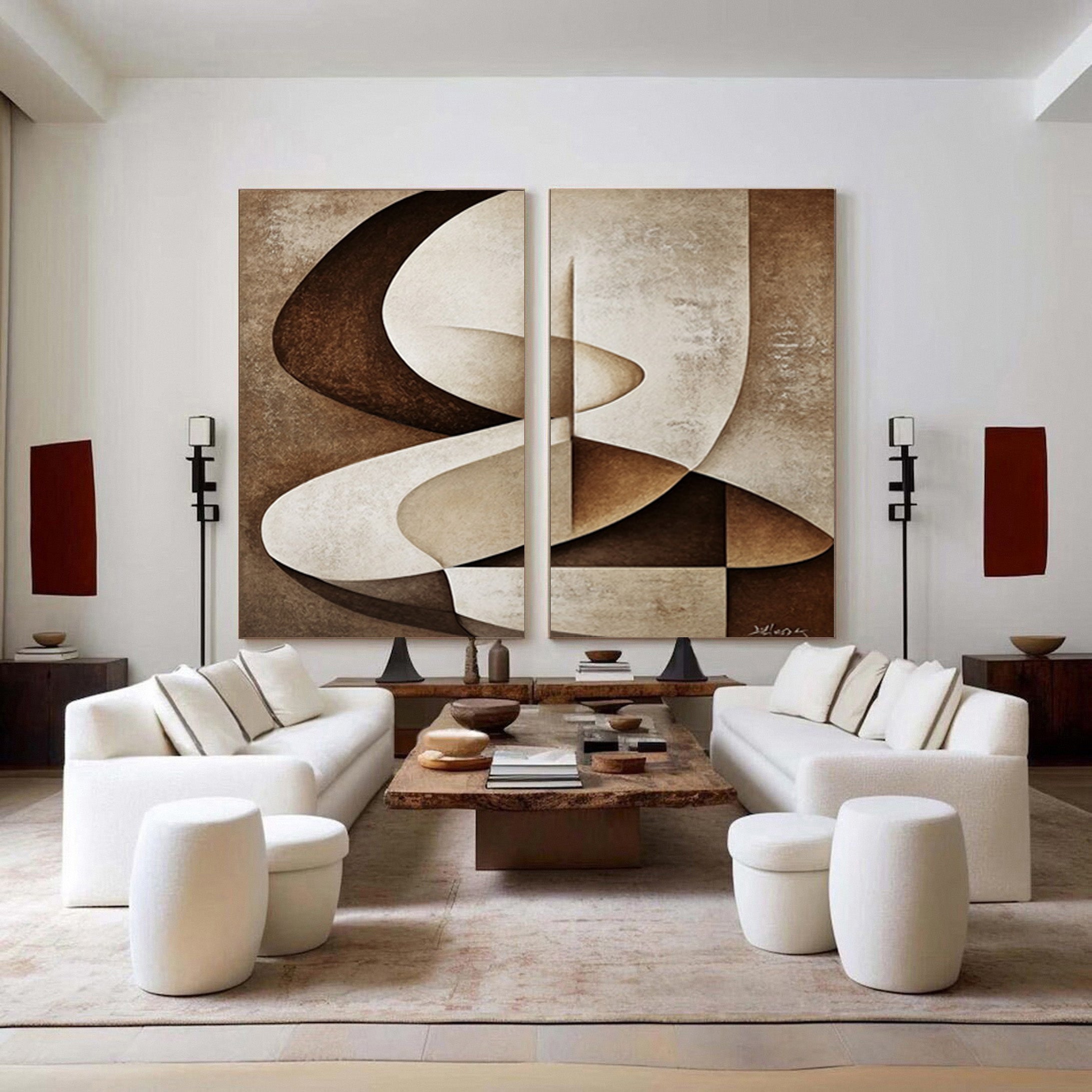 Minimalist Abstract Canvas Wall Art - Large Modern Wall Art #OS 083