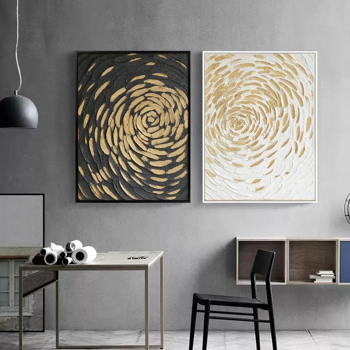 Gold Swirl Abstract Wall Art #BGA 015