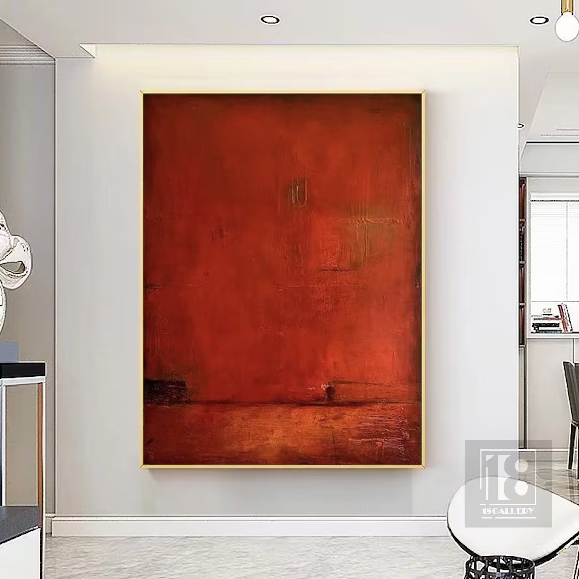 Modern Red Abstract Wall Art #BGA 036