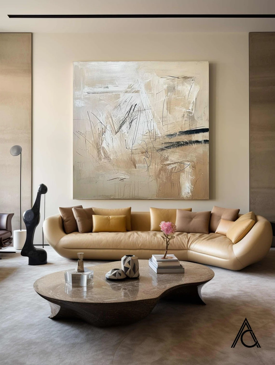 Contemporary Abstract Art in Warm Neutral Tones #WSA 015