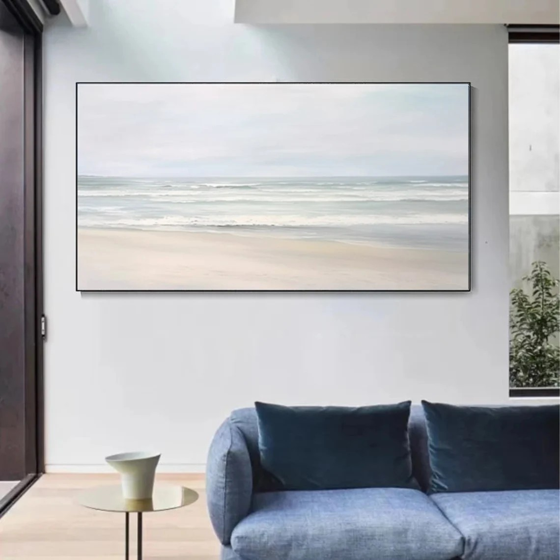 Minimalist Coastal Landscape Canvas Art #BGA 034