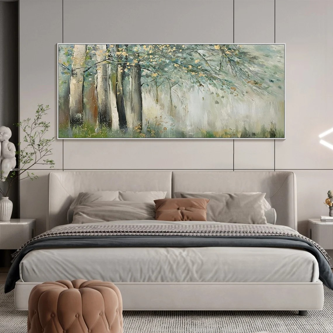 Abstract Tree Wall Art in Soft Greens #BGA 012