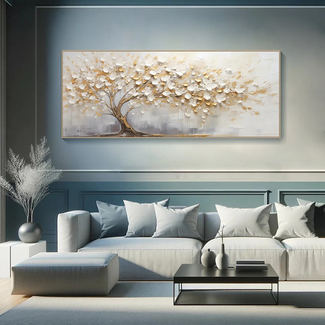 Tree of Life Wall Art with Gold and White Accents #BGA 014