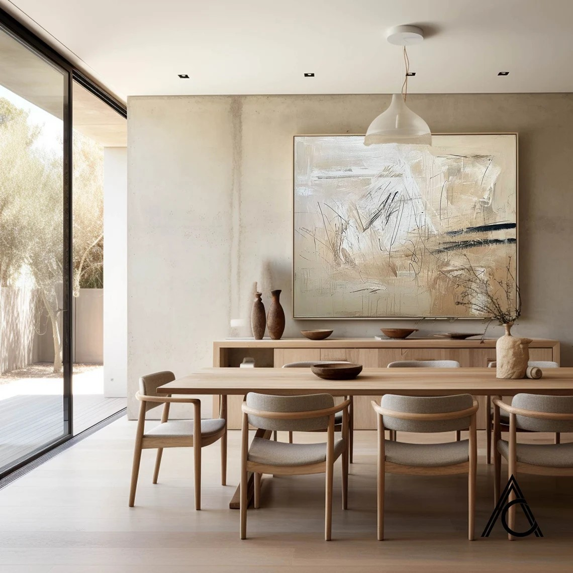 Contemporary Abstract Art in Warm Neutral Tones #WSA 015