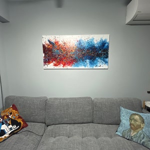 Red & Blue Abstract Art for Large Walls  #CWA 009