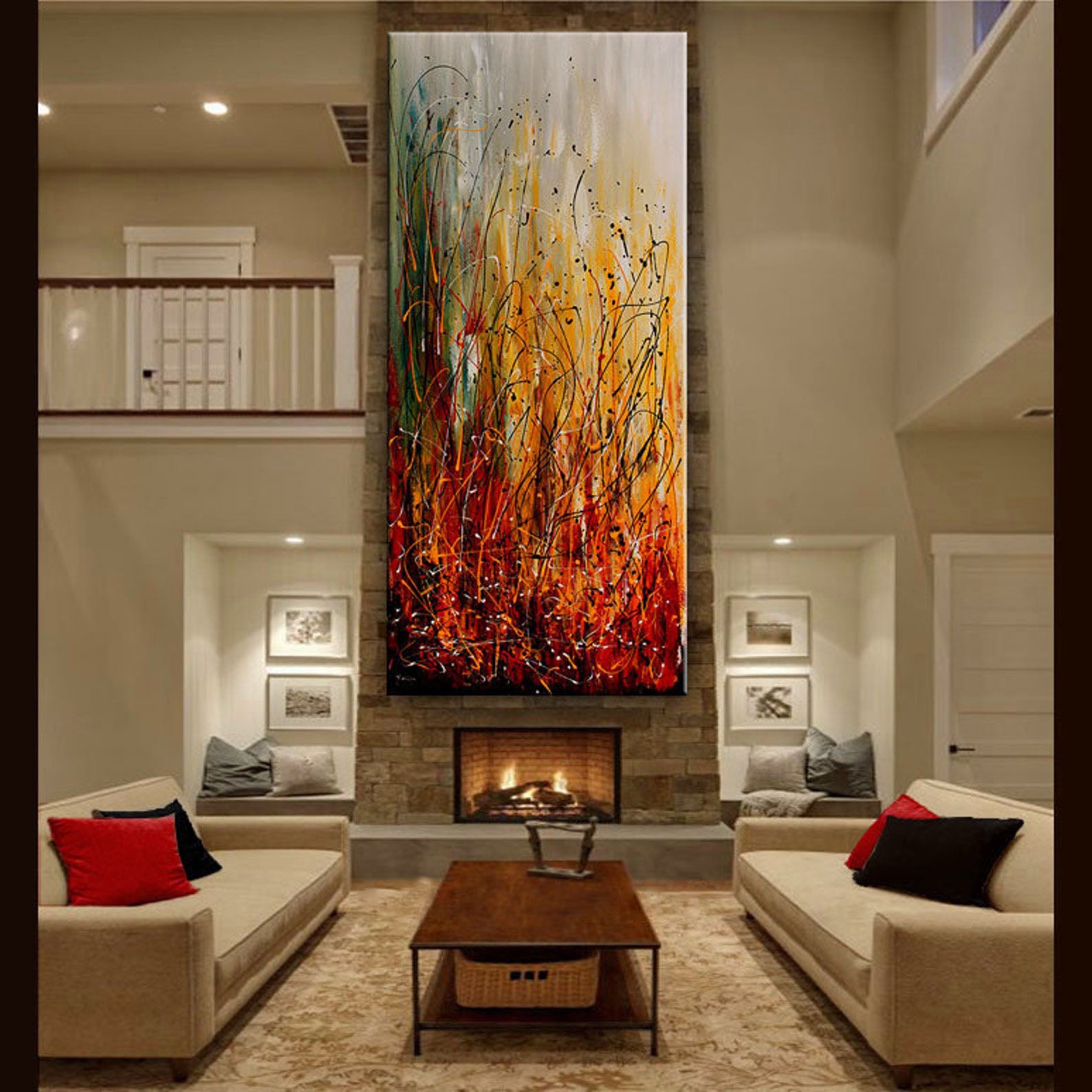 Large Canvas Art –  Colorful Abstract Art Wall Decor  #CWA 004