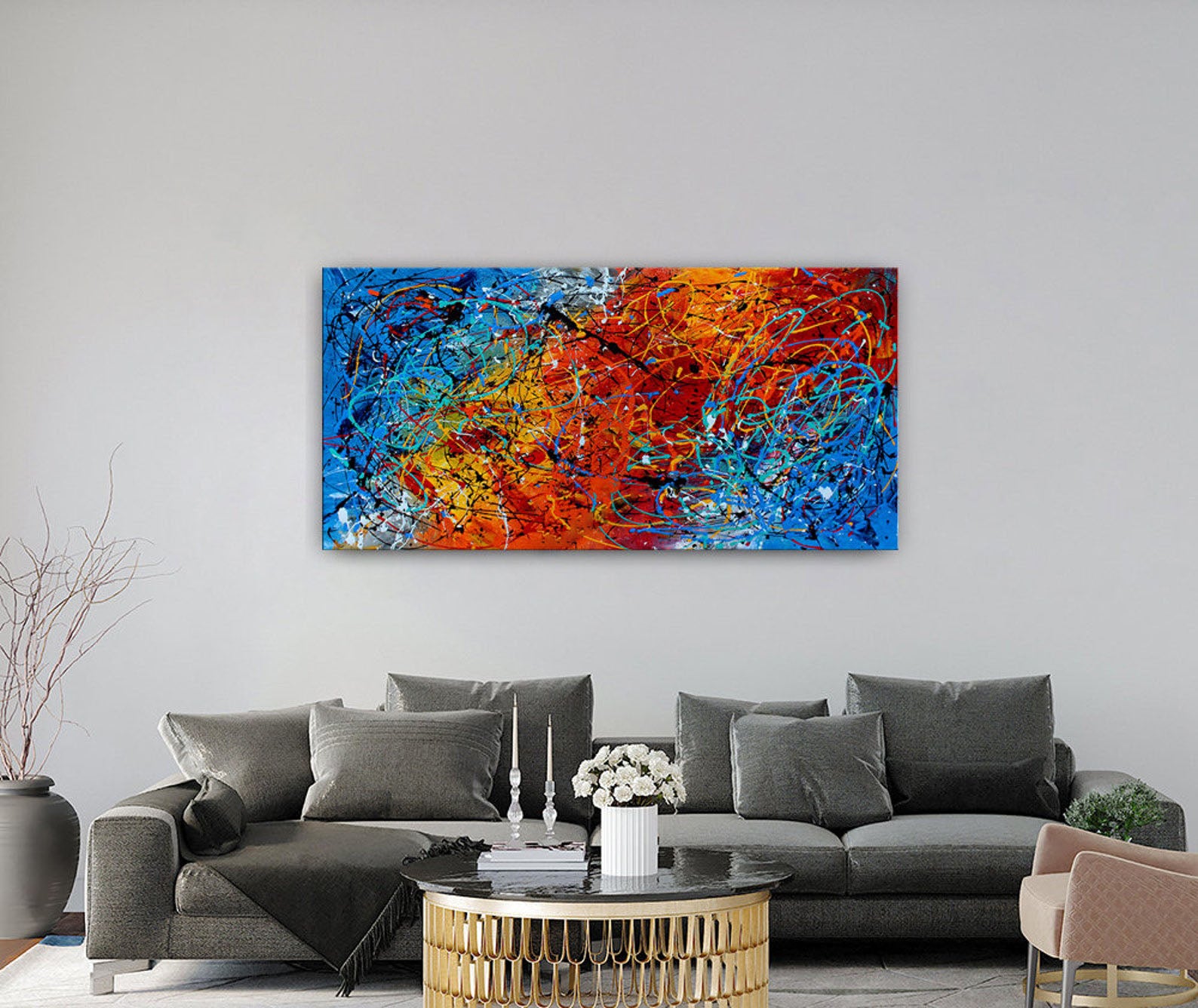 Abstract Art Paintings – Bright and Bold Colorful Canvas Art #CWA 003