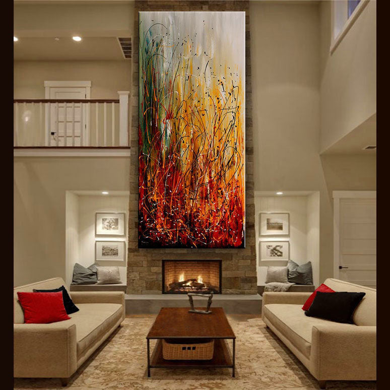 Large Canvas Art –  Colorful Abstract Art Wall Decor  #CWA 004