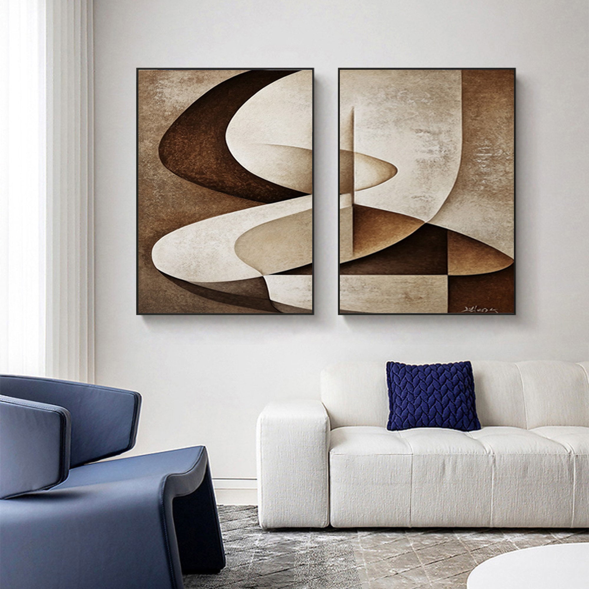 Minimalist Abstract Canvas Wall Art - Large Modern Wall Art #OS 083