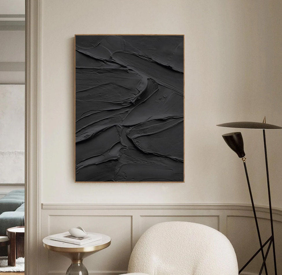 2024 Black White Abstract Painting, Black Painting White Painting, Black White ,Minimalistm Wall Art, White Black 3D Textured Painting, Wall Art