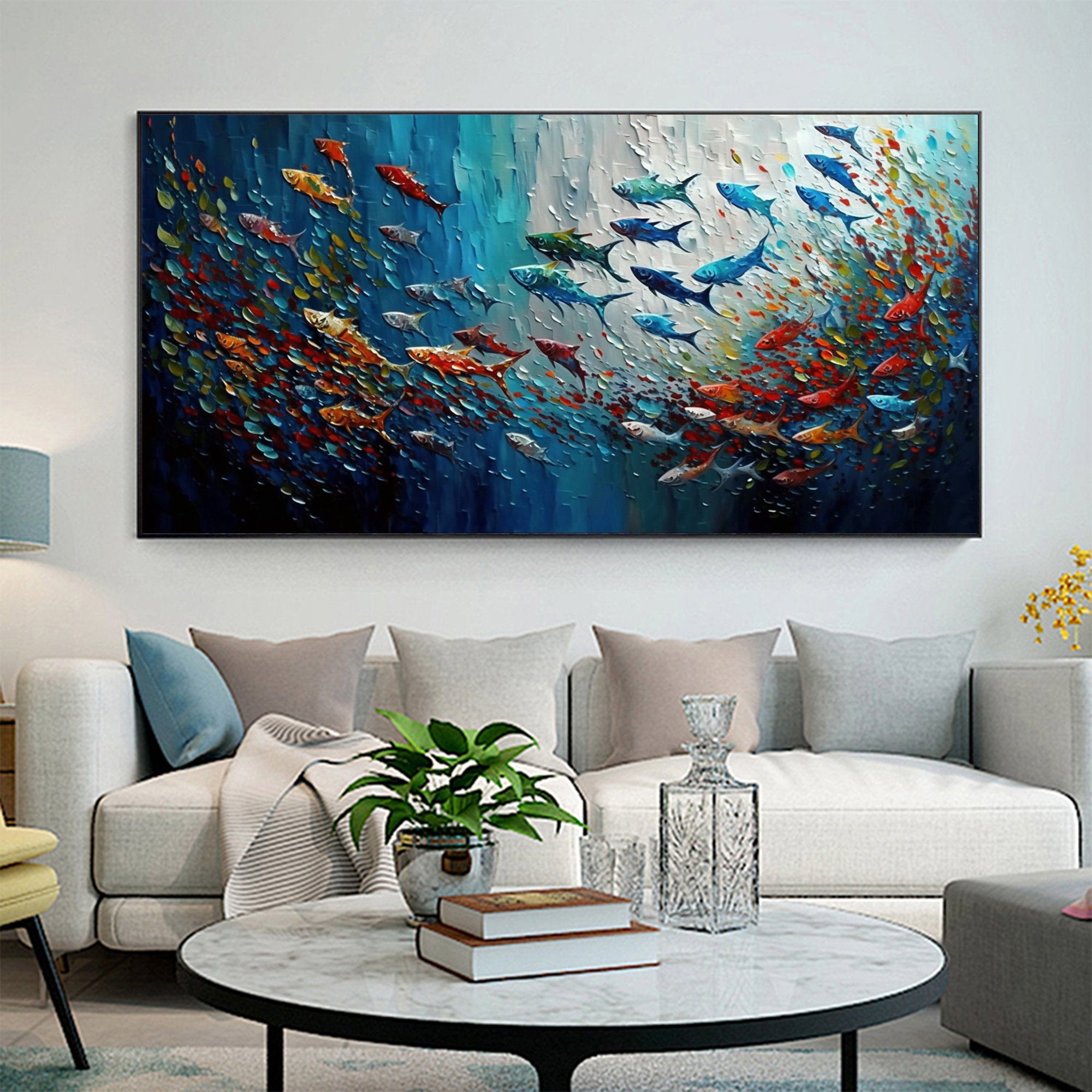 Fish Minimalist Wall retailer Art on Canvas