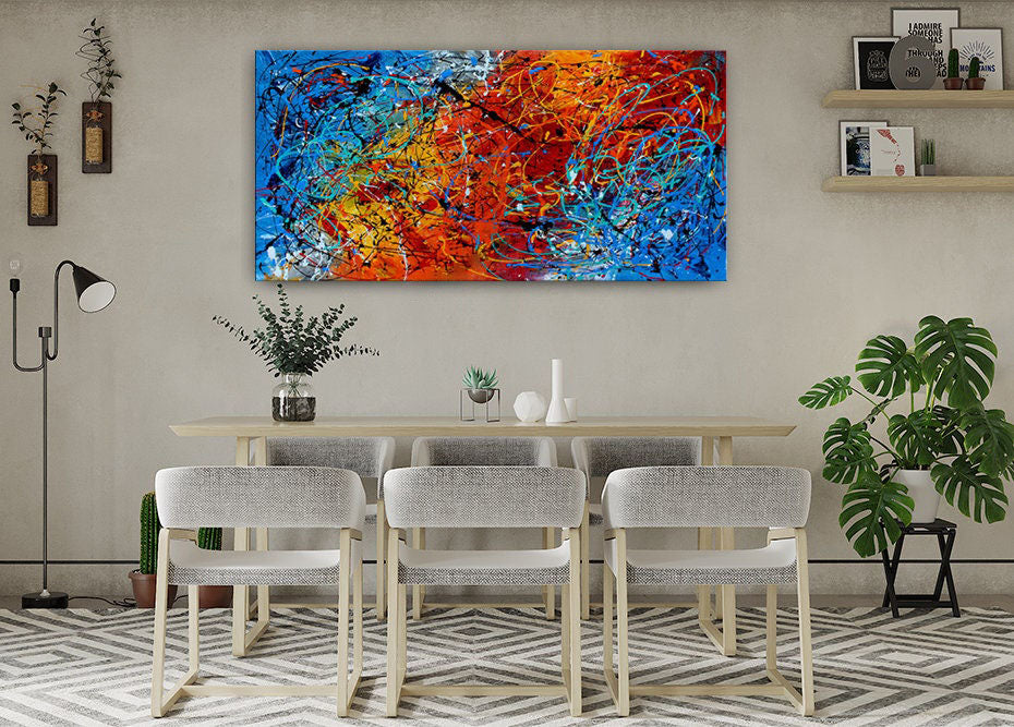 Abstract Art Paintings – Bright and Bold Colorful Canvas Art #CWA 003