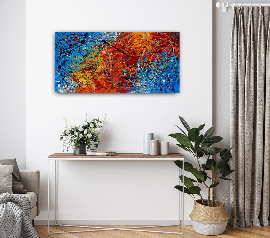 Abstract Art Paintings – Bright and Bold Colorful Canvas Art #CWA 003