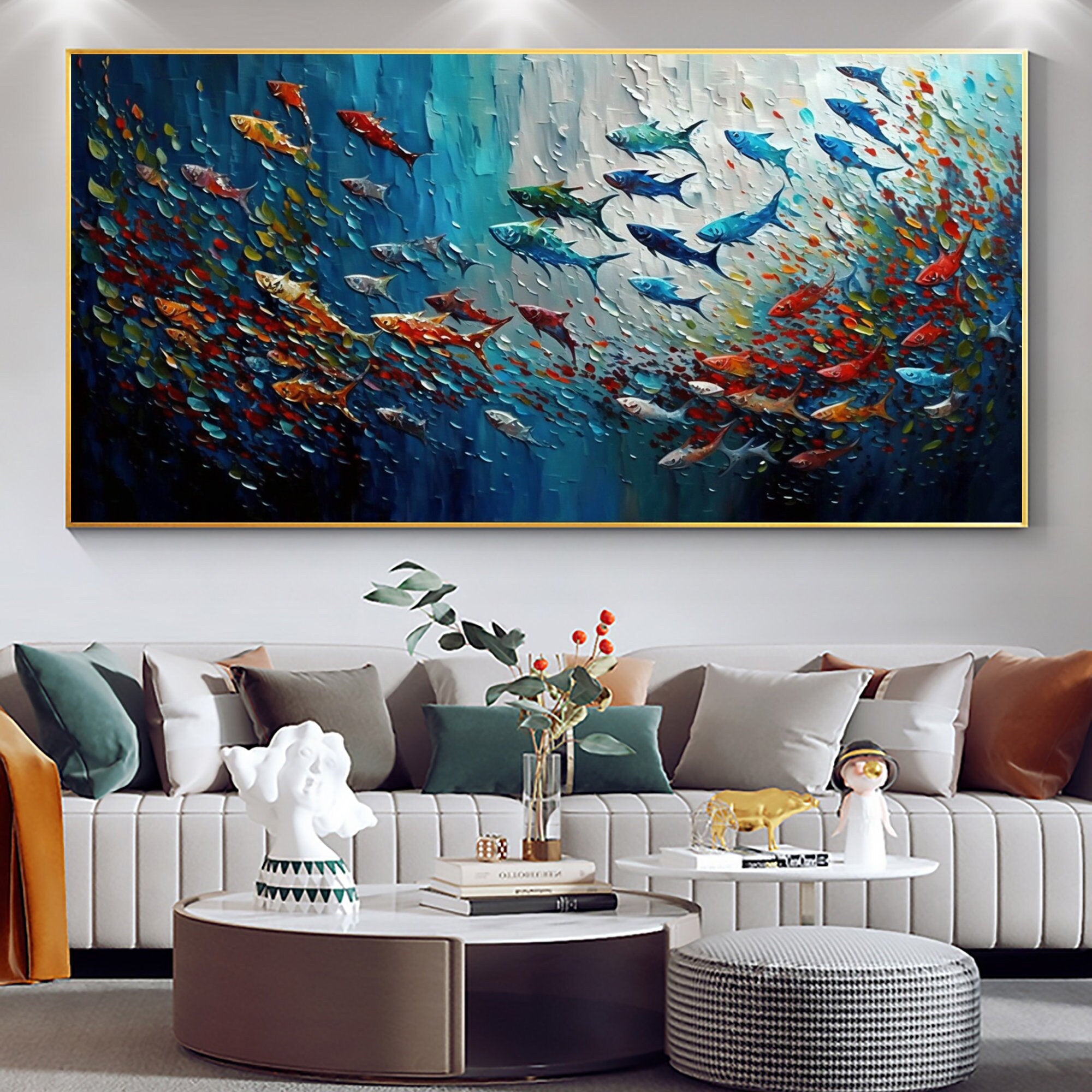 Fish Minimalist newest Wall Art on Canvas