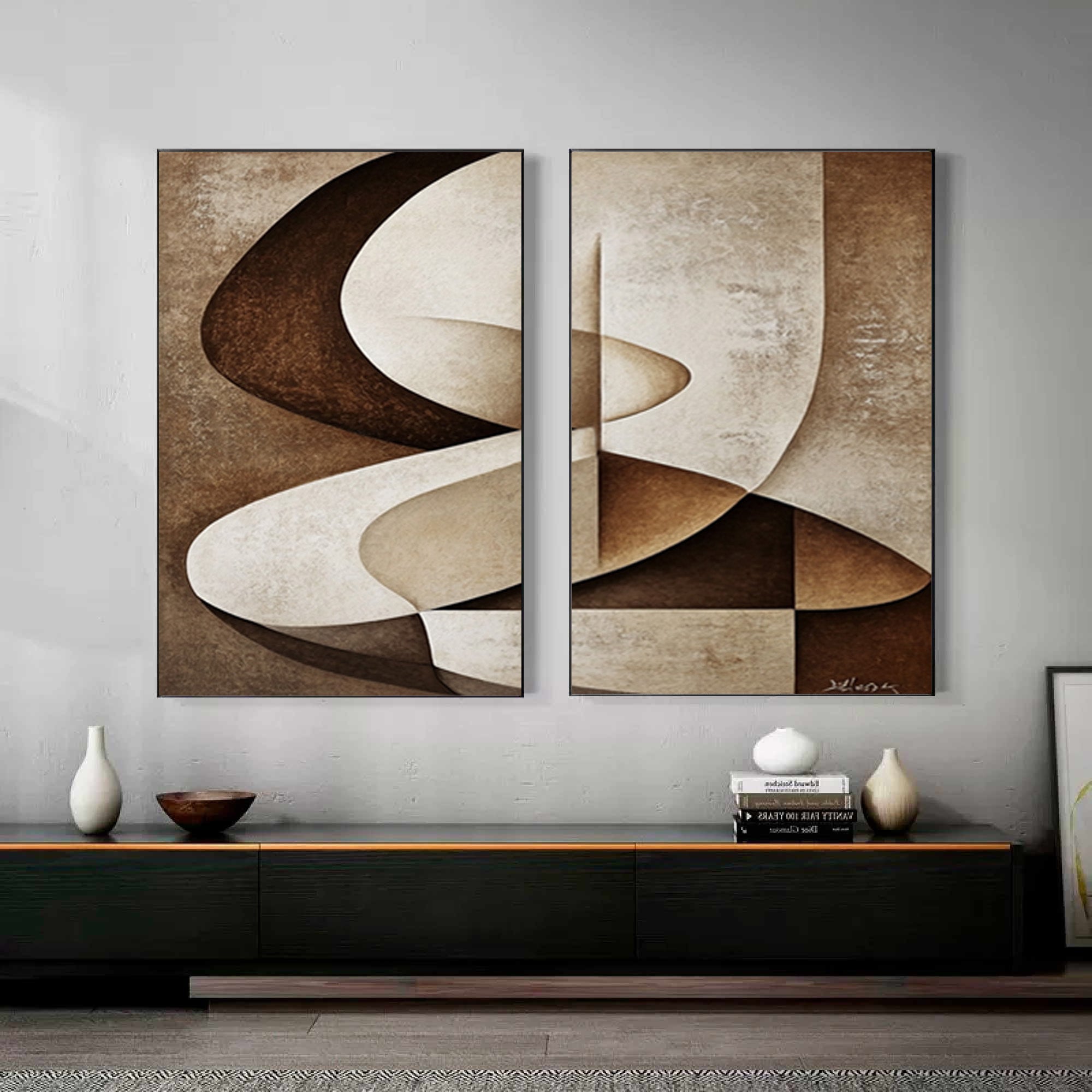 Minimalist Abstract Canvas Wall Art - Large Modern Wall Art #OS 083