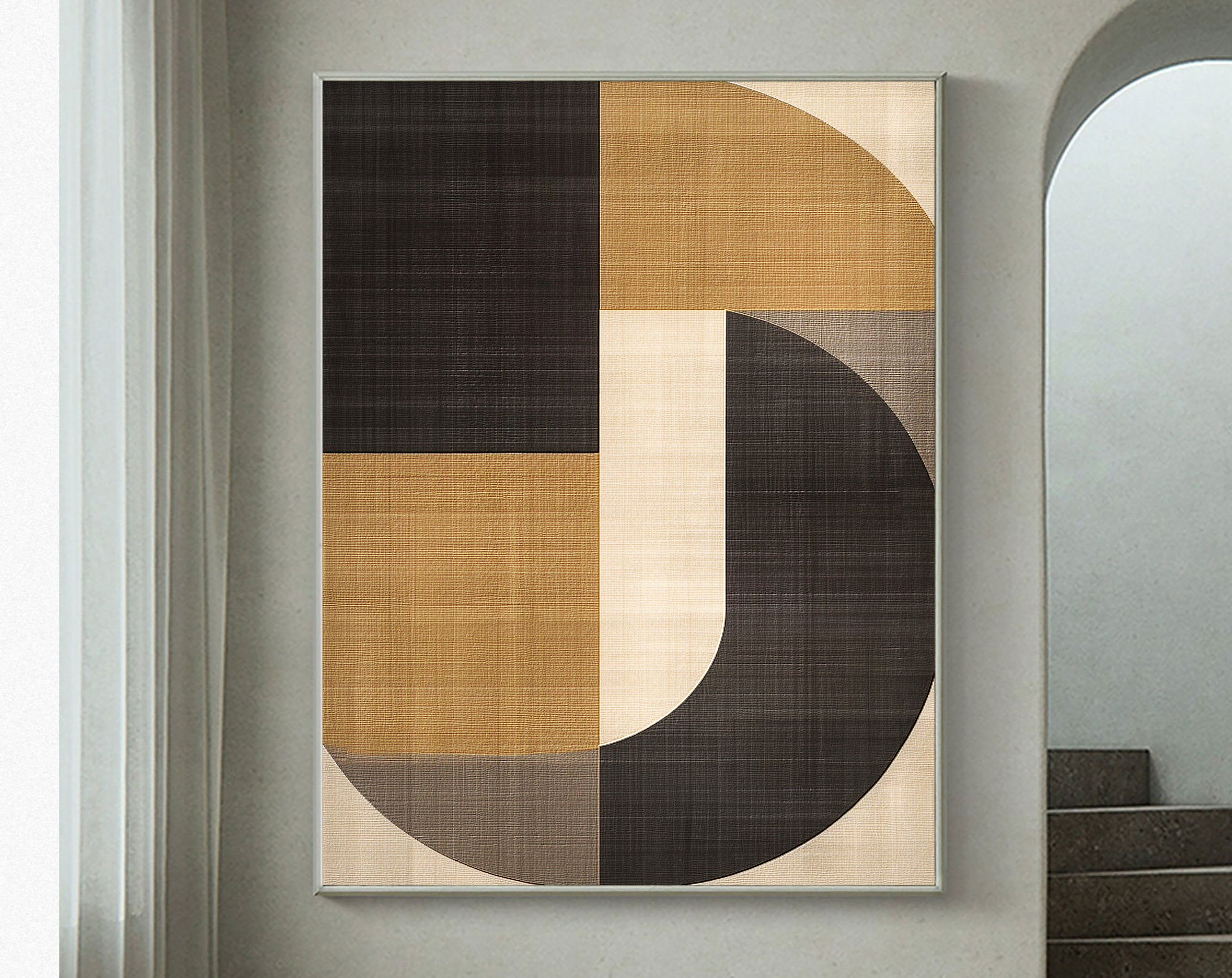 Beige & Brown Abstract Painting #LL 005