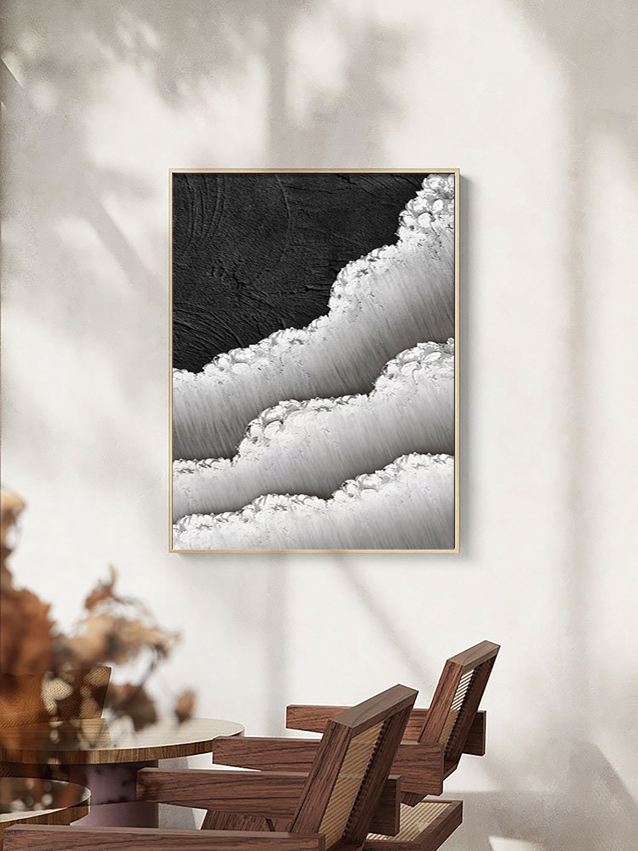 Black & White Abstract Painting #LL 006