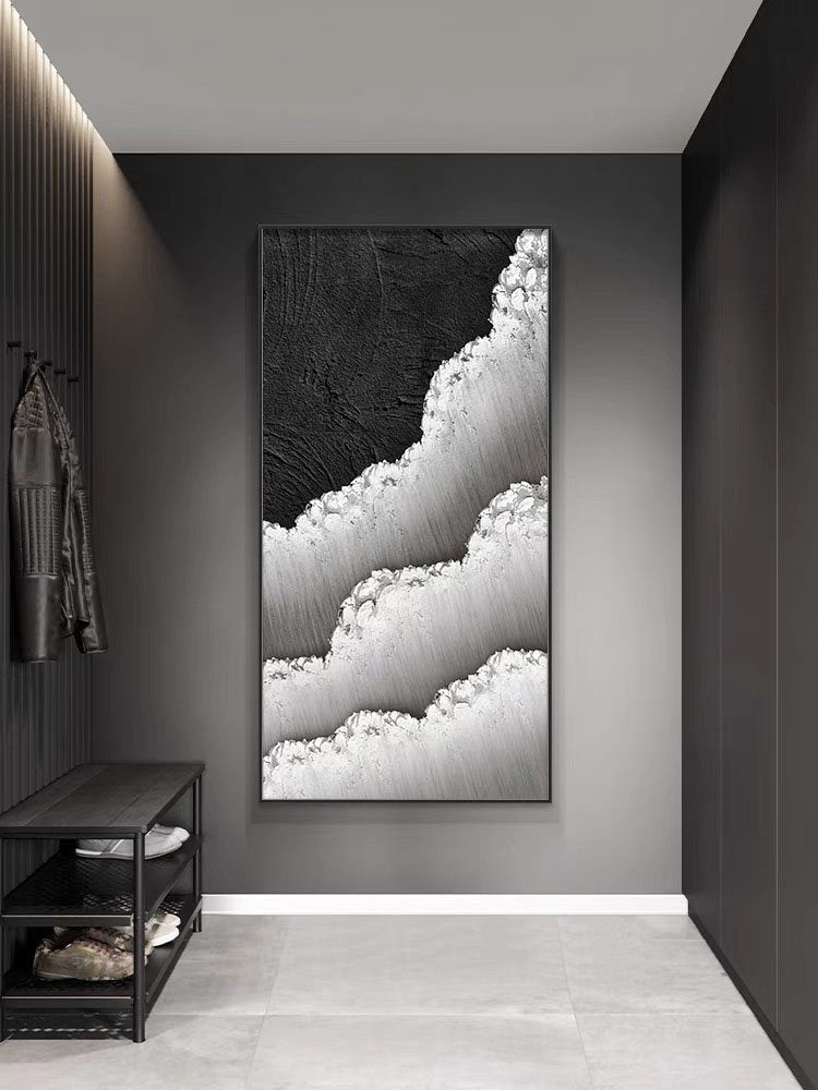 Black & White Abstract Painting #LL 006