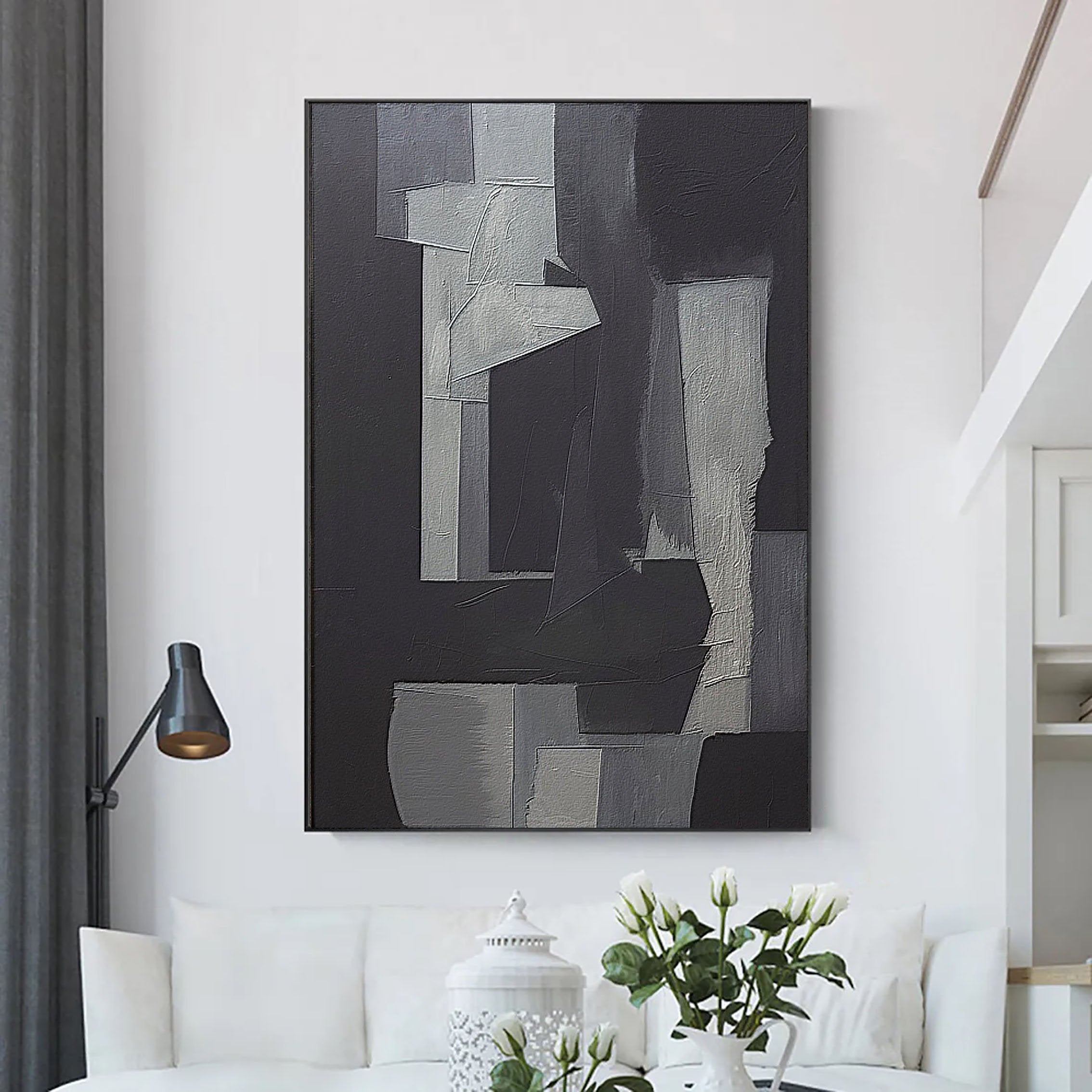 Black Abstract Painting #LL 002