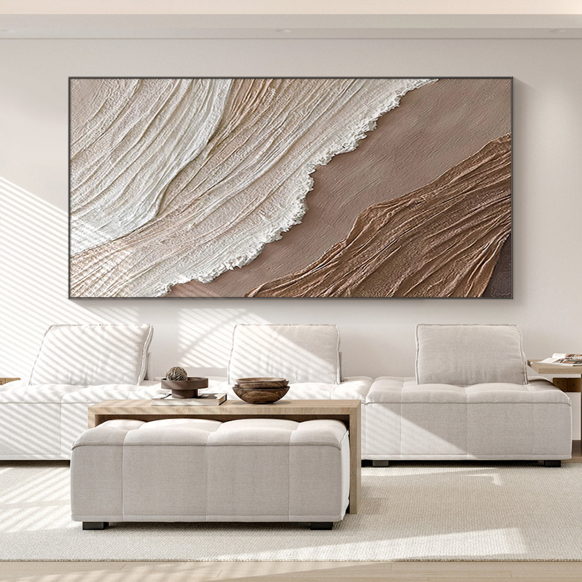 Large Beige Abstract Painting Orange best Painting Brown Painting abstract sea painting Minimalist abstract painting Large Living Room Wall Art