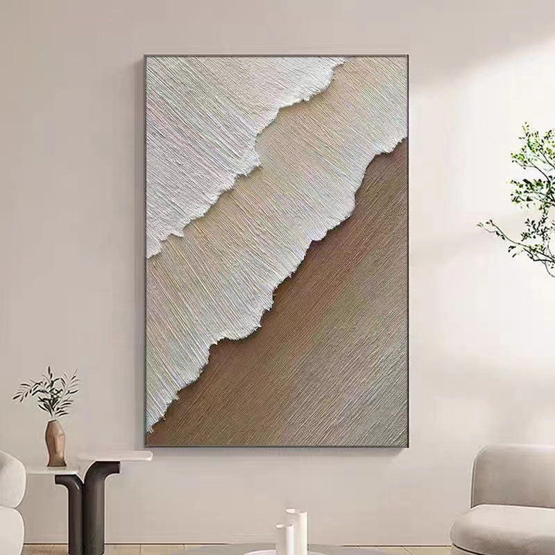 Beige & Brown Abstract Painting #LL 007