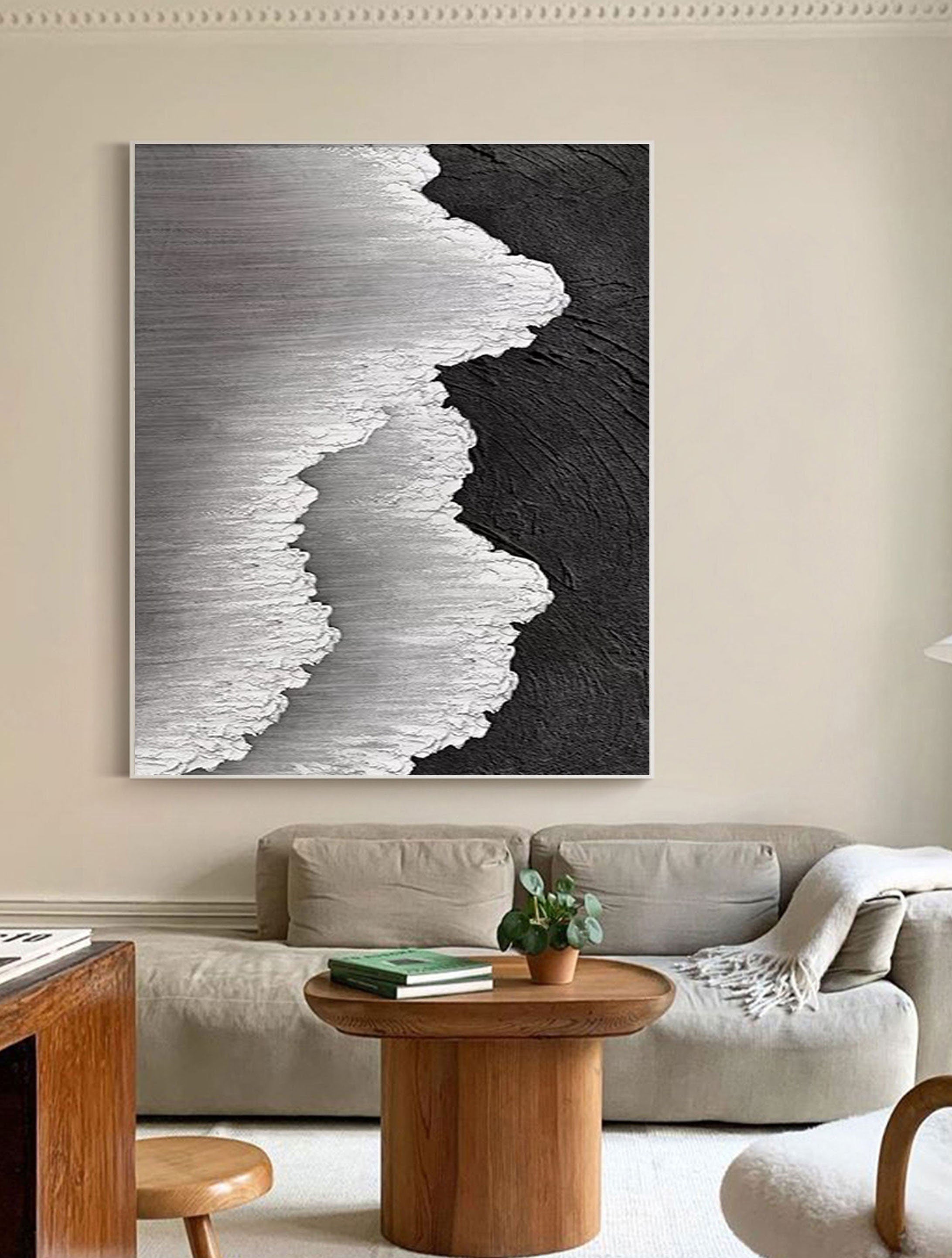 Black & White Abstract Painting #CXA 004