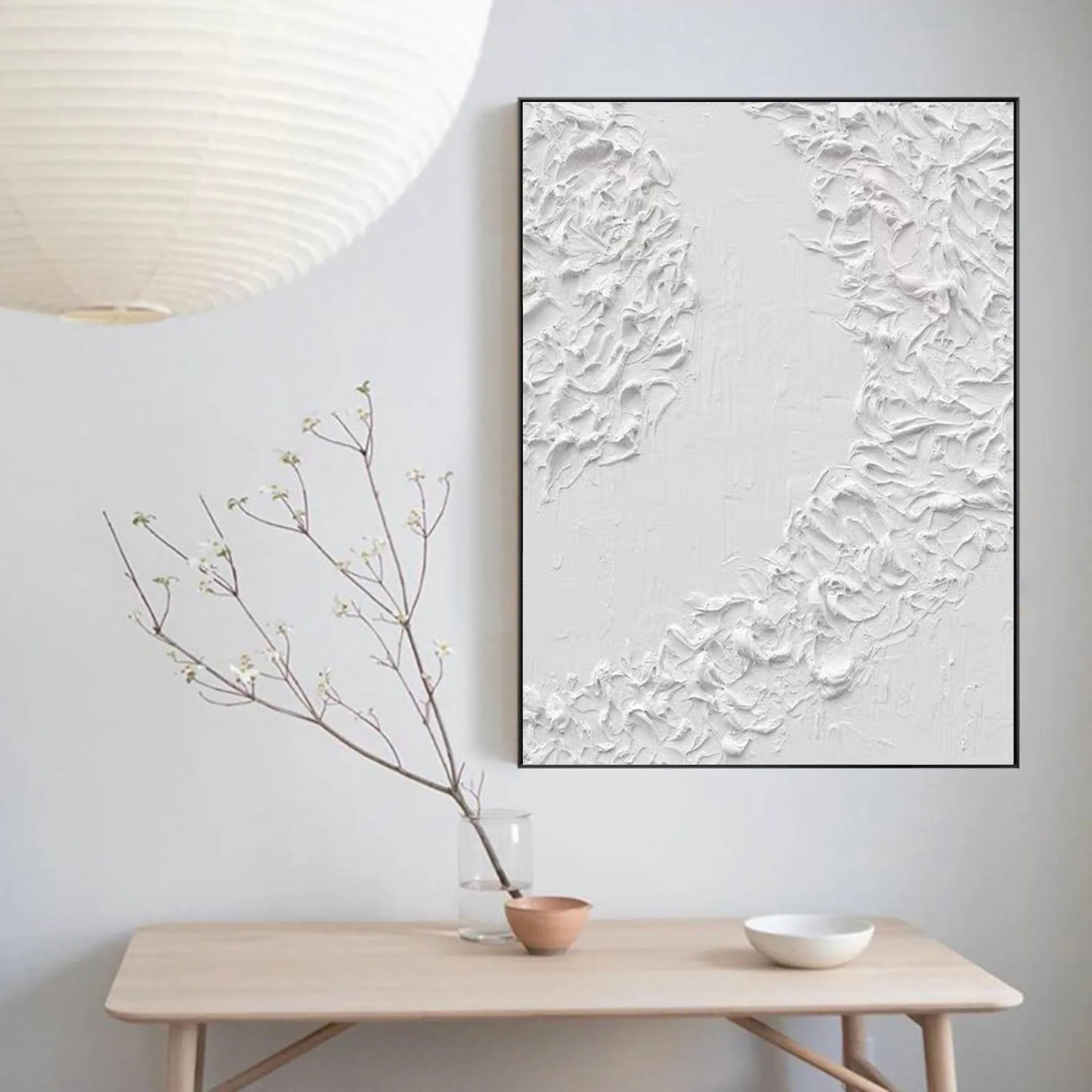 White Abstract Painting #LL 009