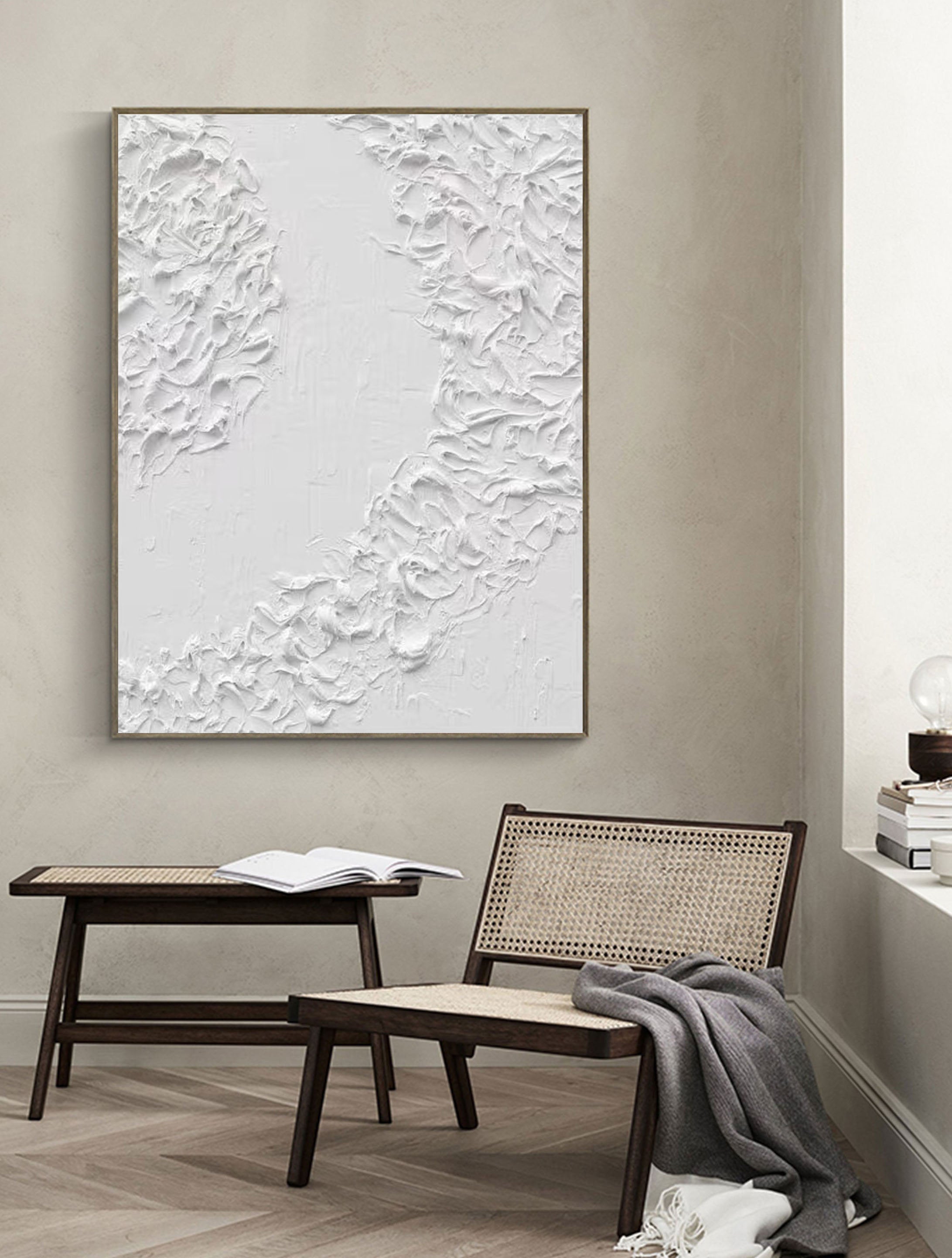 White Abstract Painting #LL 009