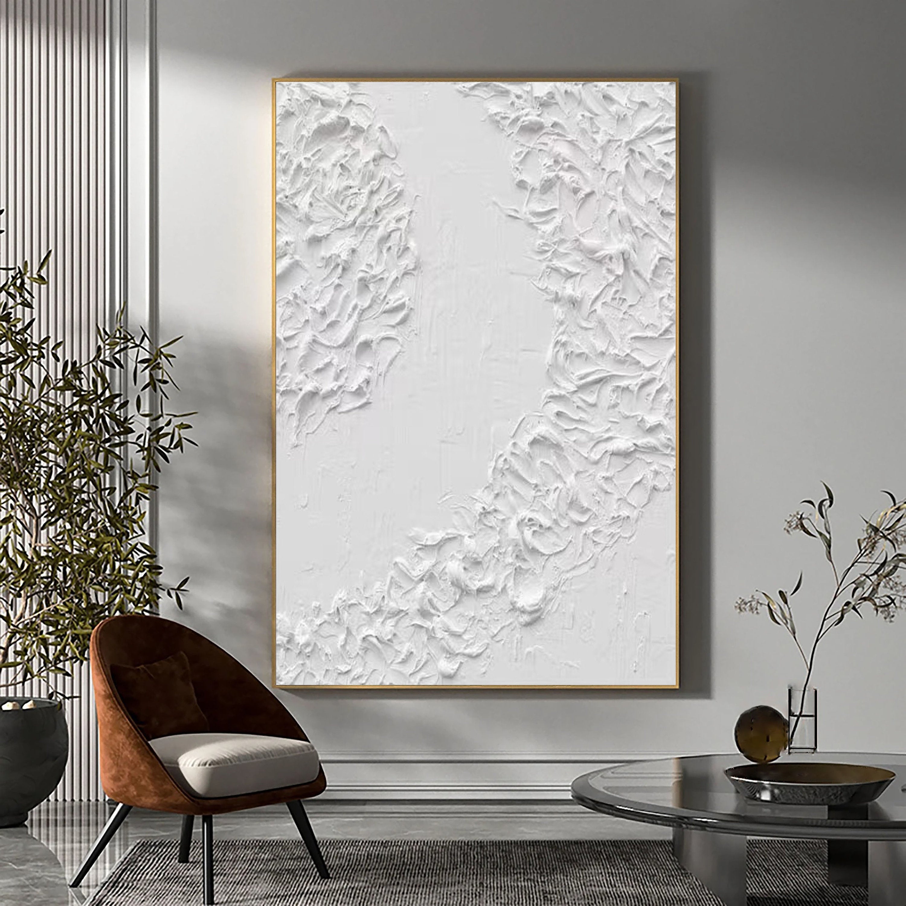 White Abstract Painting #LL 009