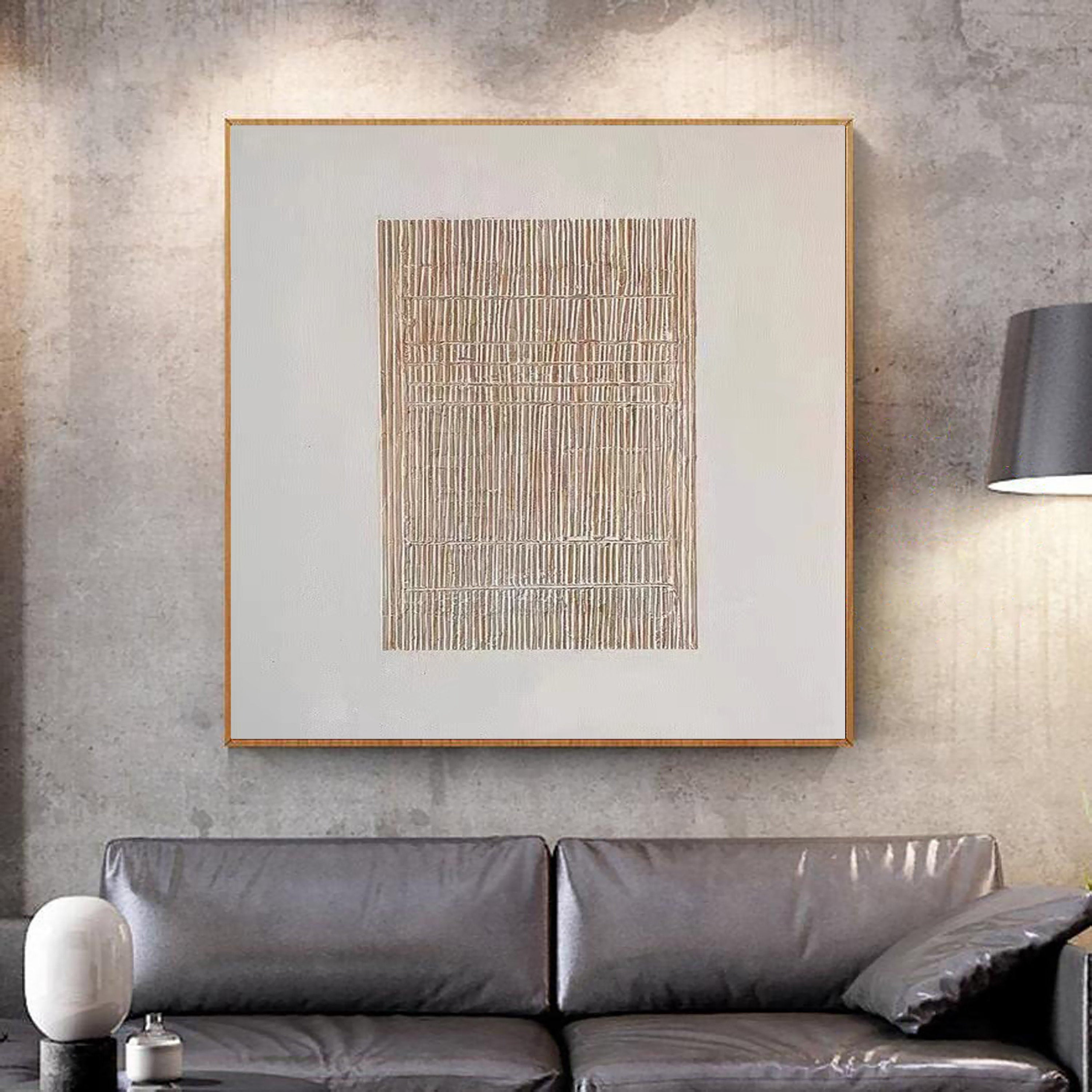 Beige & Brown Abstract Painting #LL 023