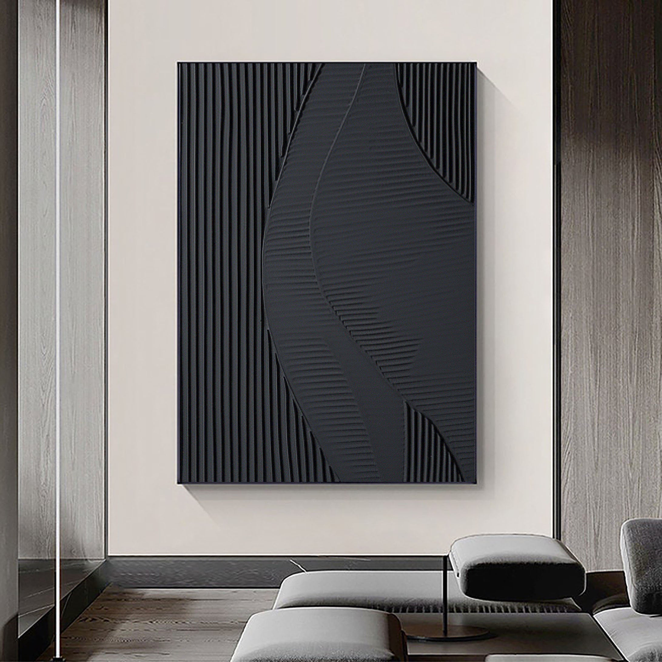 Black & White Abstract Painting #CXA 008