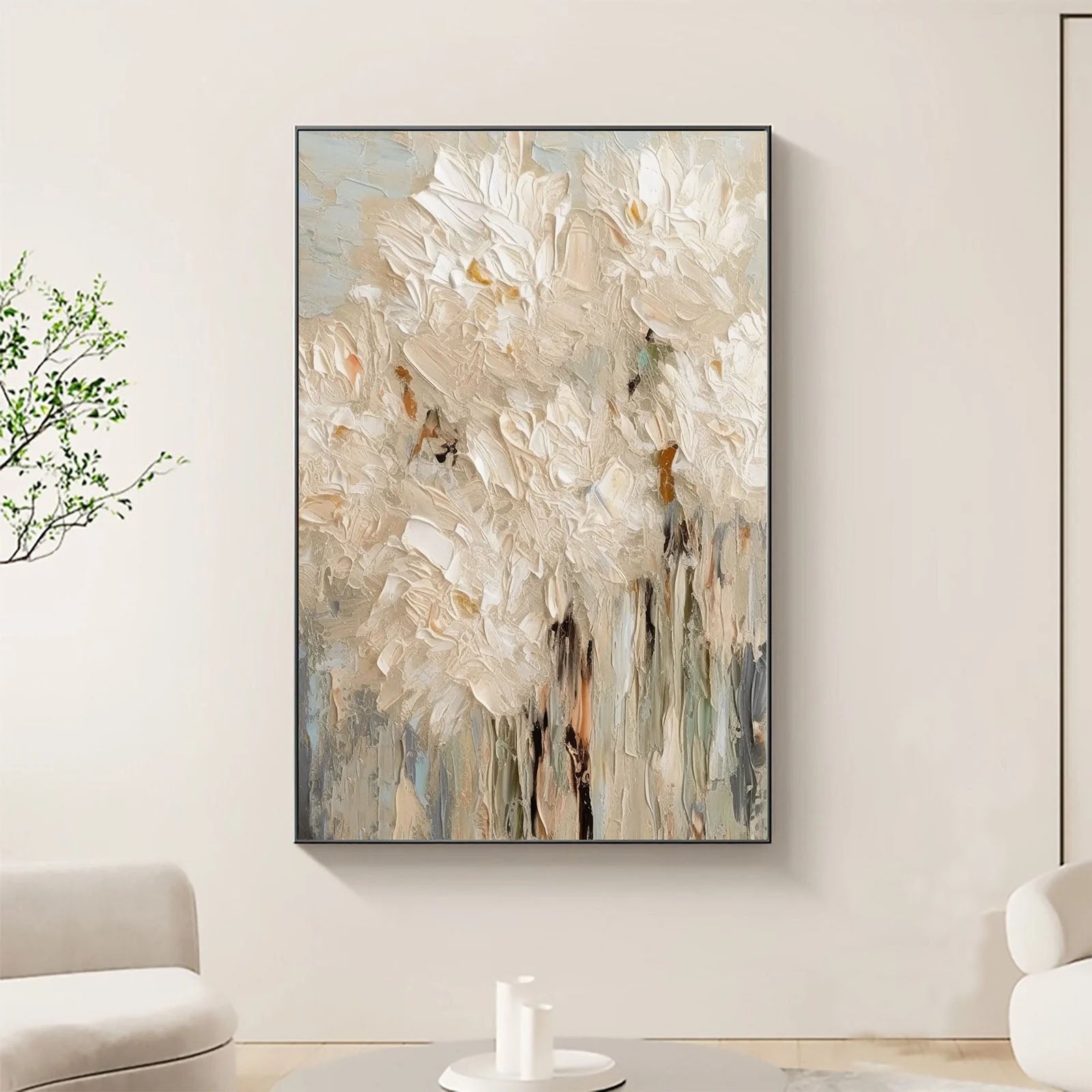 Elegant Floral Wall Art in 3D Minimalist Style #FT 064