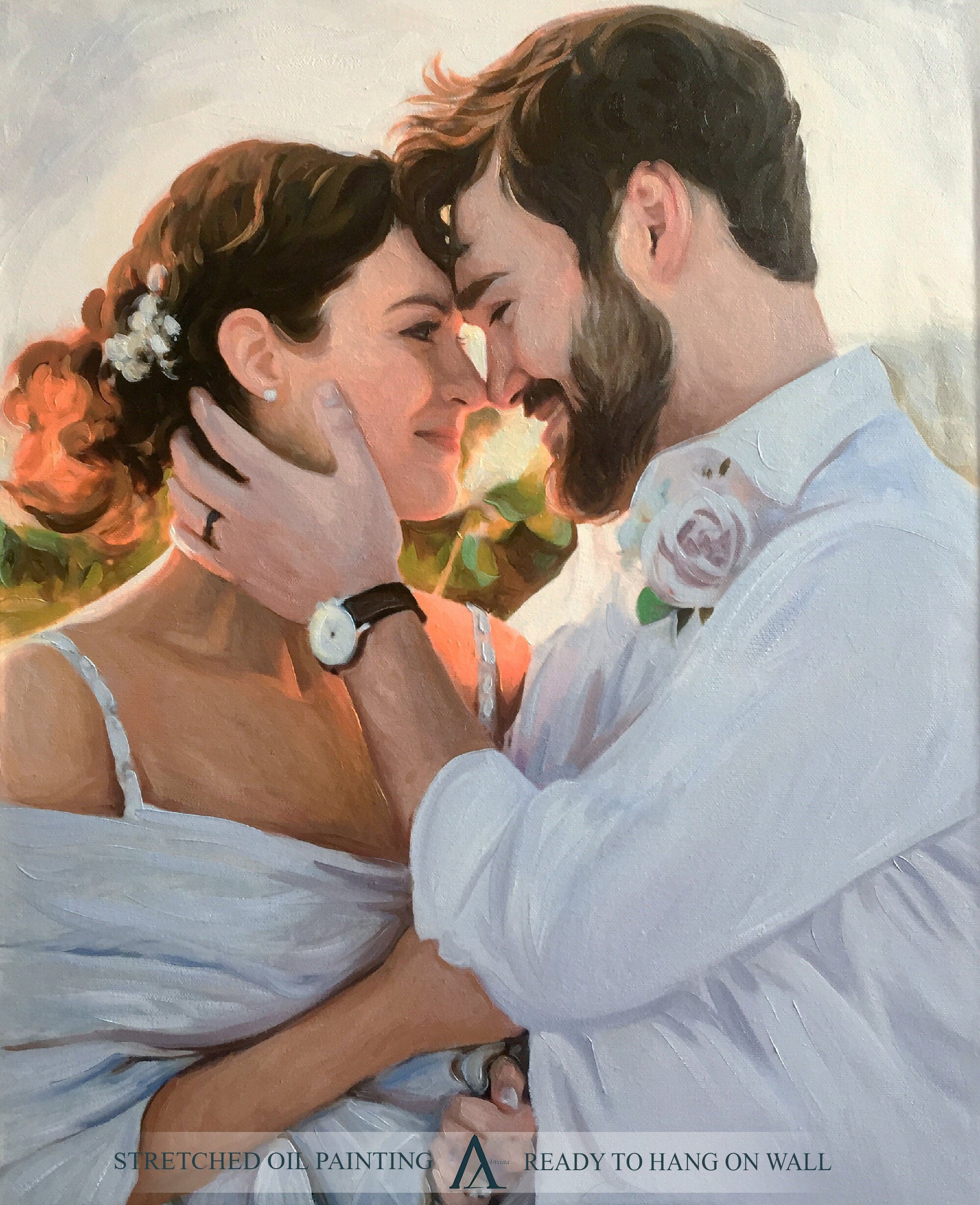 Custom Wedding Portrait Oil Paintings: Personalized Bridal and Couple Art