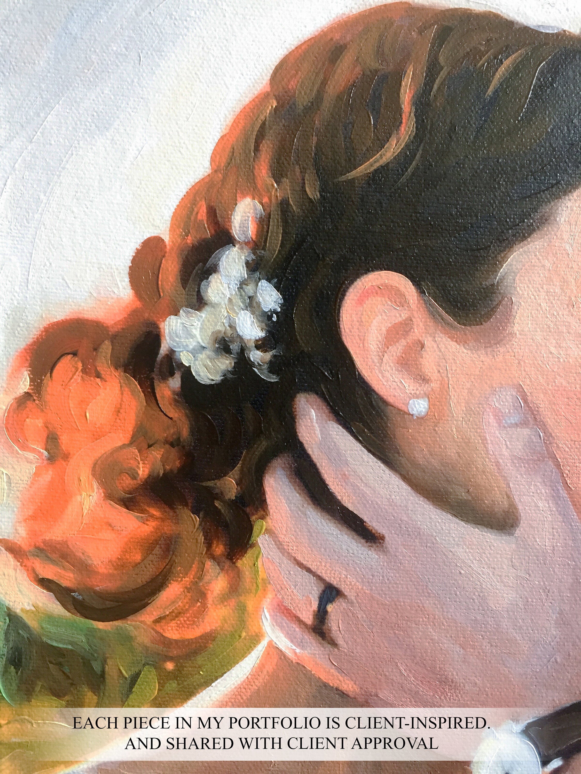 Custom Wedding Portrait Oil Paintings: Personalized Bridal and Couple Art