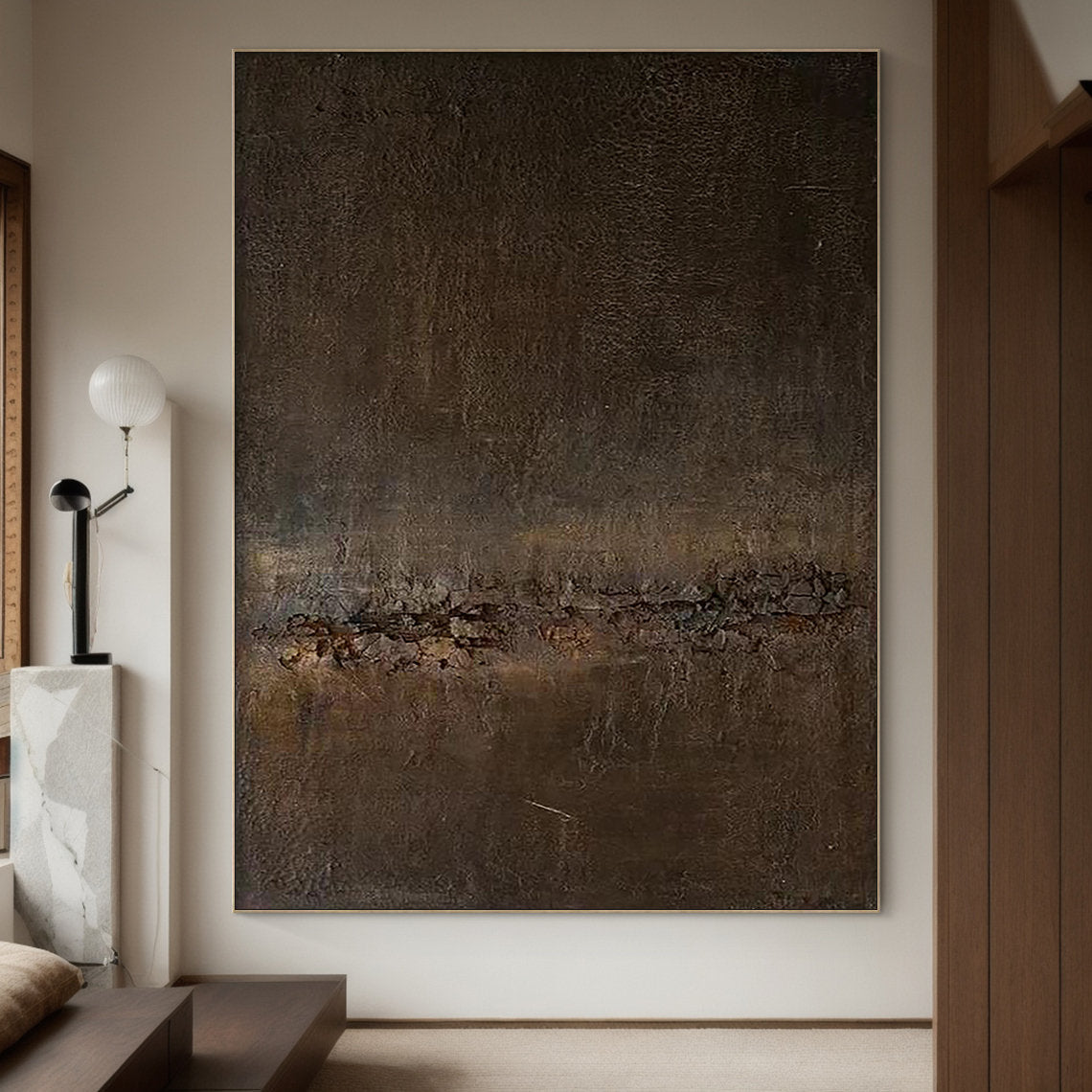 Beige & Brown Abstract Painting #BBA 008