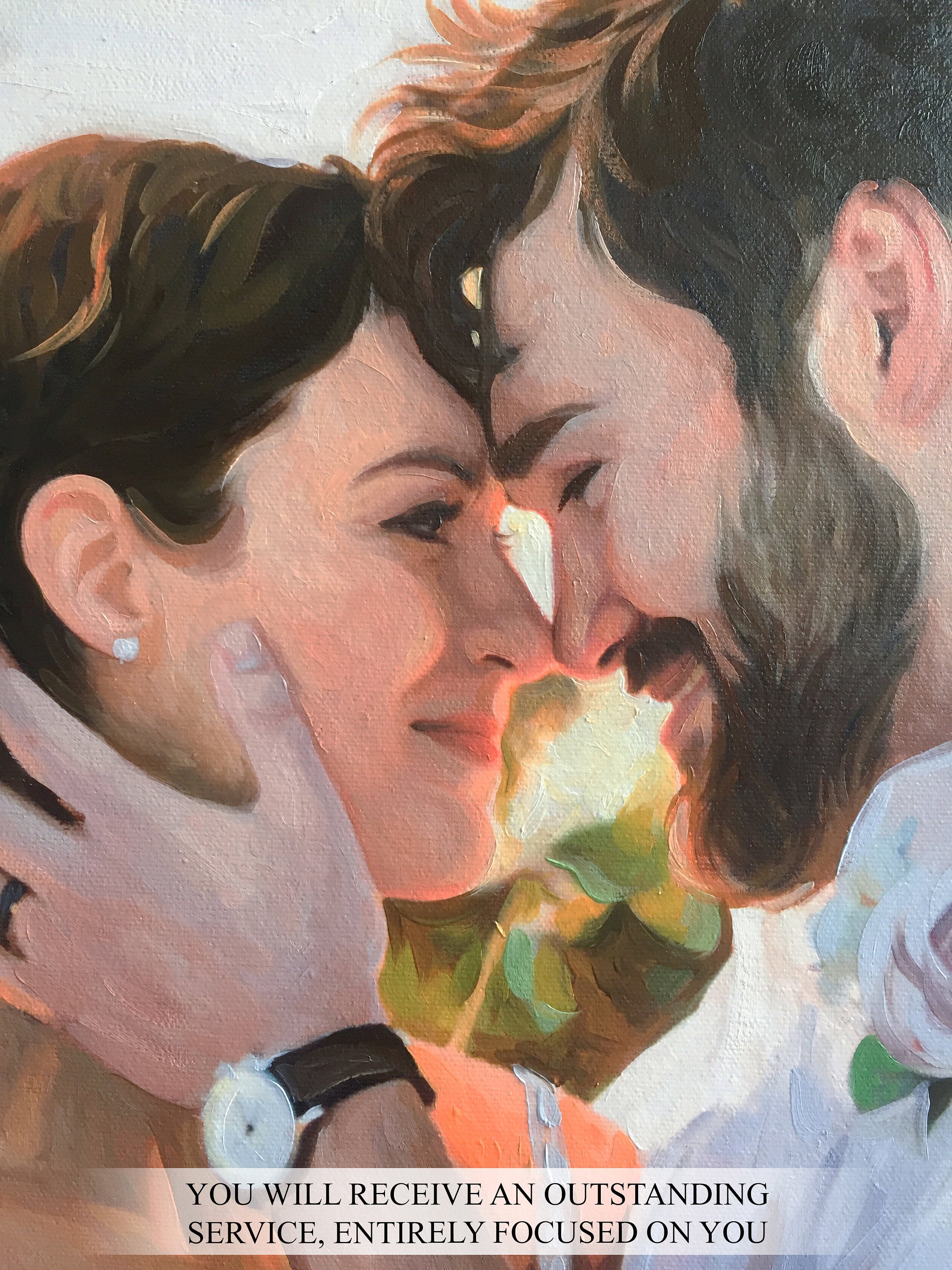 Custom Wedding Portrait Oil Paintings: Personalized Bridal and Couple Art