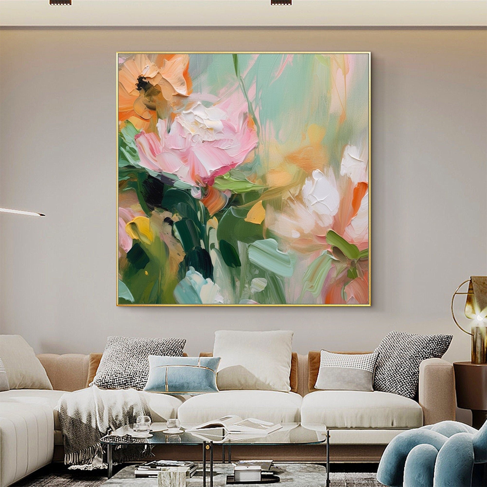 Large Floral Abstract Wall Art for Home Decor #FT 013