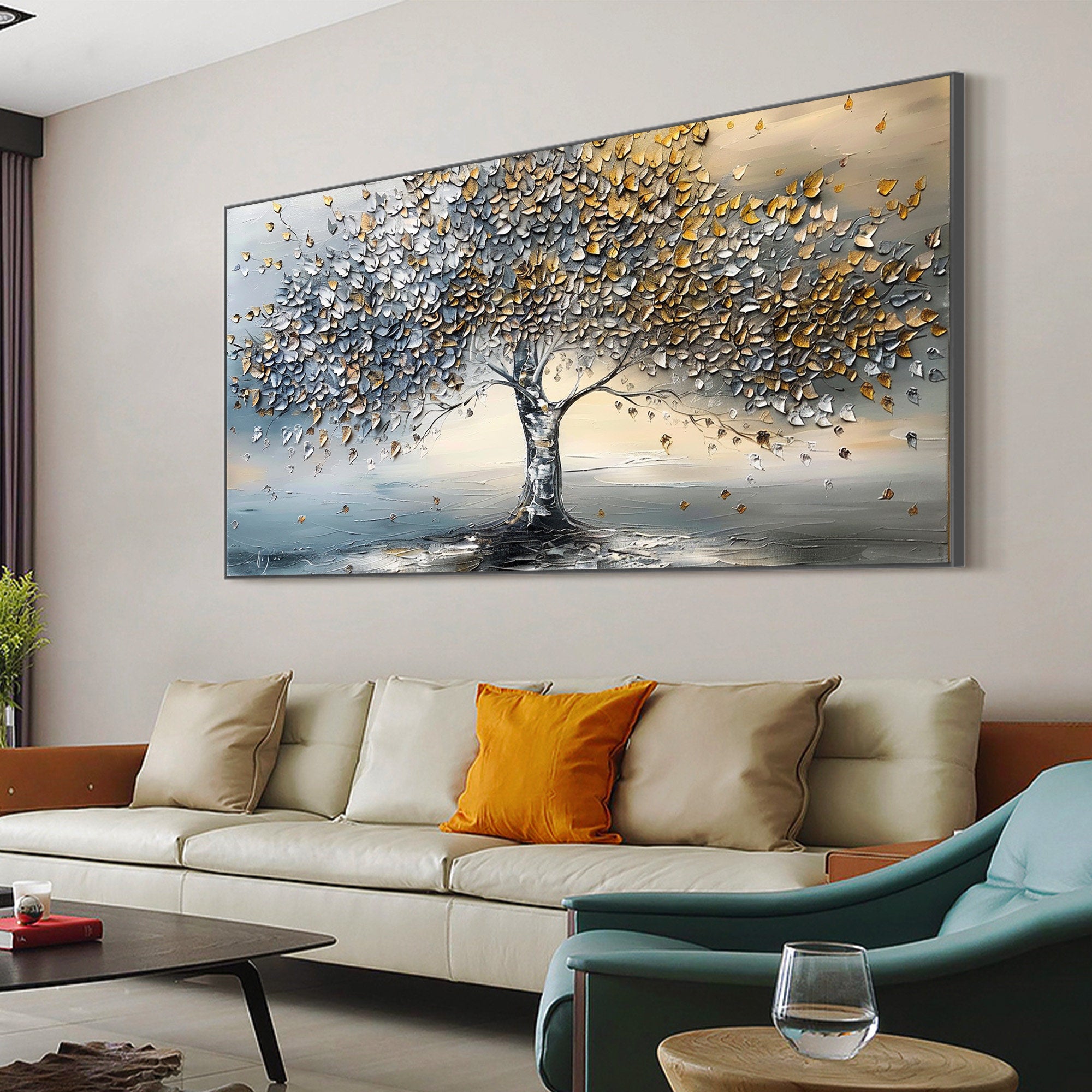 Large Colorful Tree Abstract Wall Art for Home Decor #FT 011