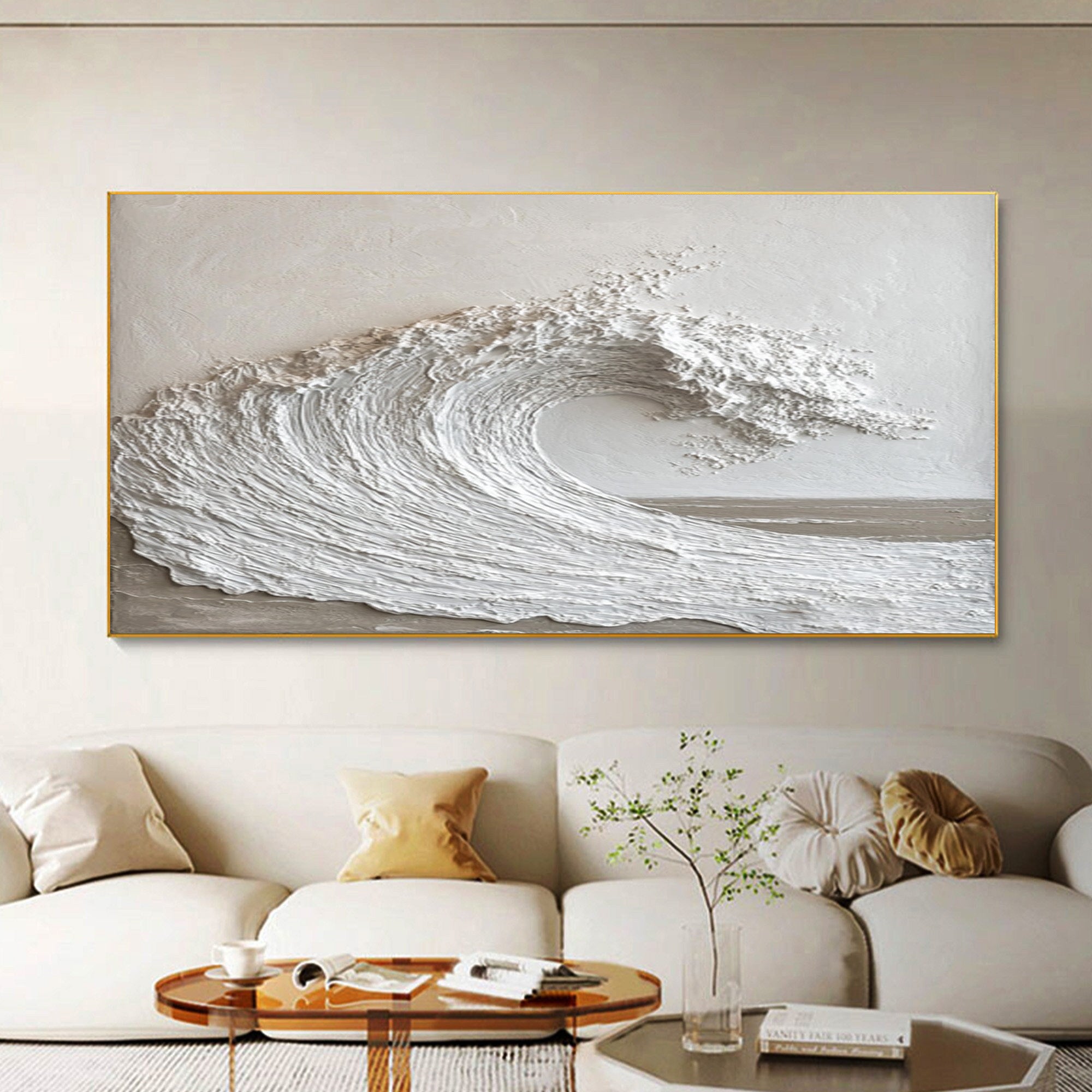 Textured Ocean Wave Art 3D Oil Painting for Modern Living Rooms #BBM 028