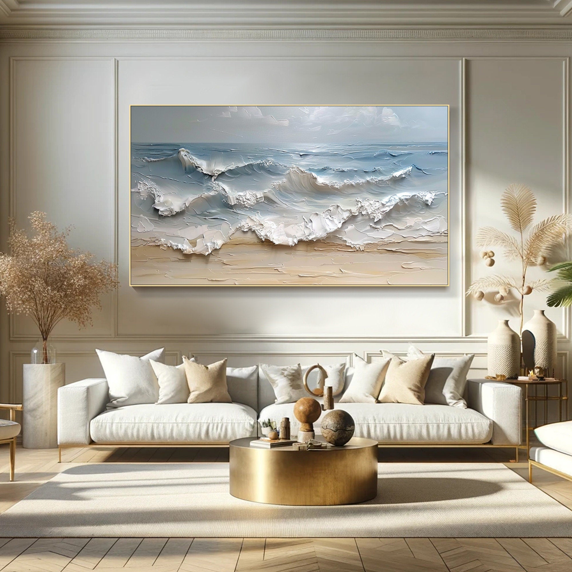 Large Textured Seascape Painting for Living Room Wall Art #OS 001