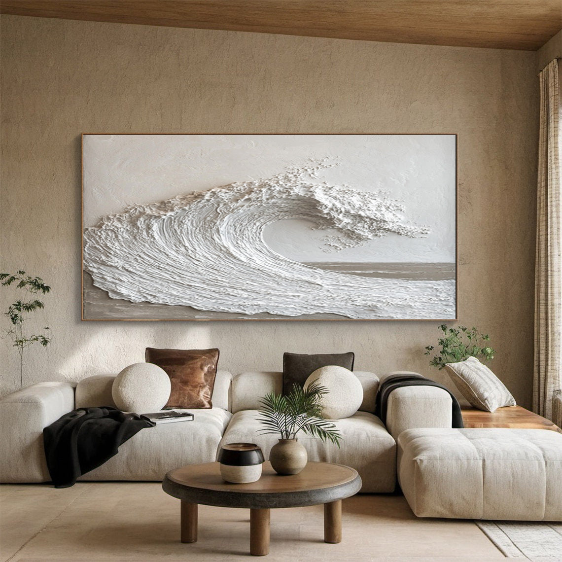 Textured Ocean Wave Art 3D Oil Painting for Modern Living Rooms #BBM 028