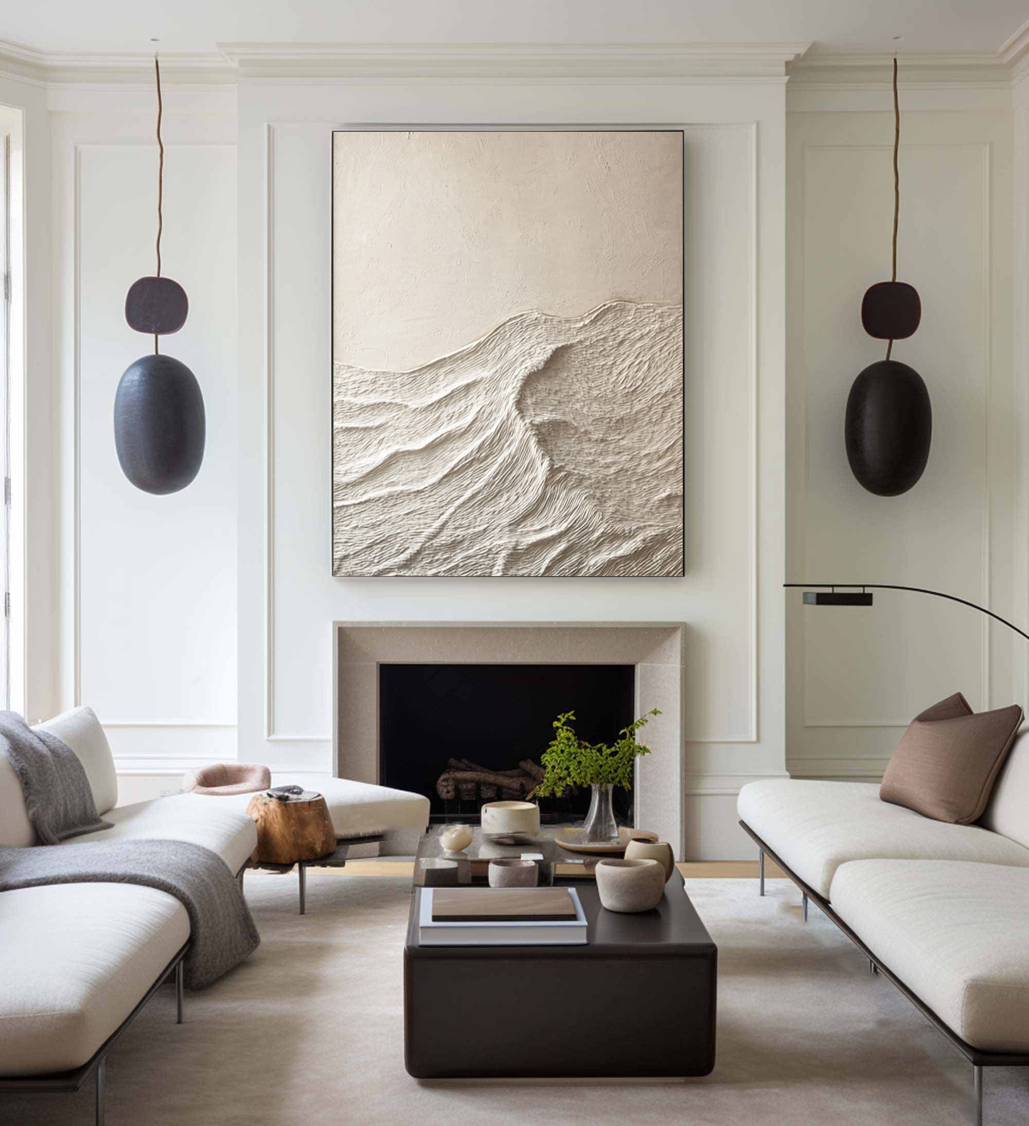 Minimalist White Mountain Art For Home Decor #BBM 040