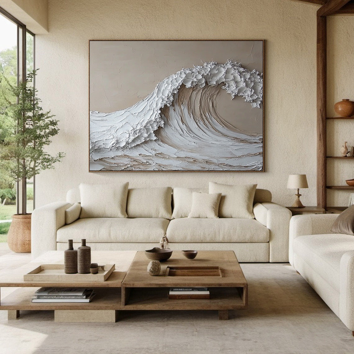 Textured Ocean Wave Art 3D Oil Painting for Modern Living Rooms #BBM 027