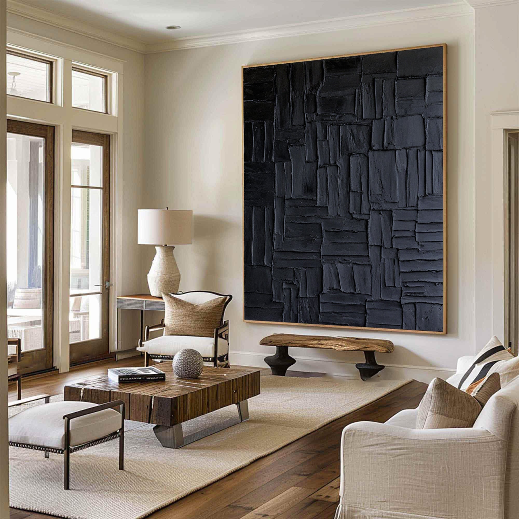 Modern Black Wall Art - Minimalist Painting #BBA 055