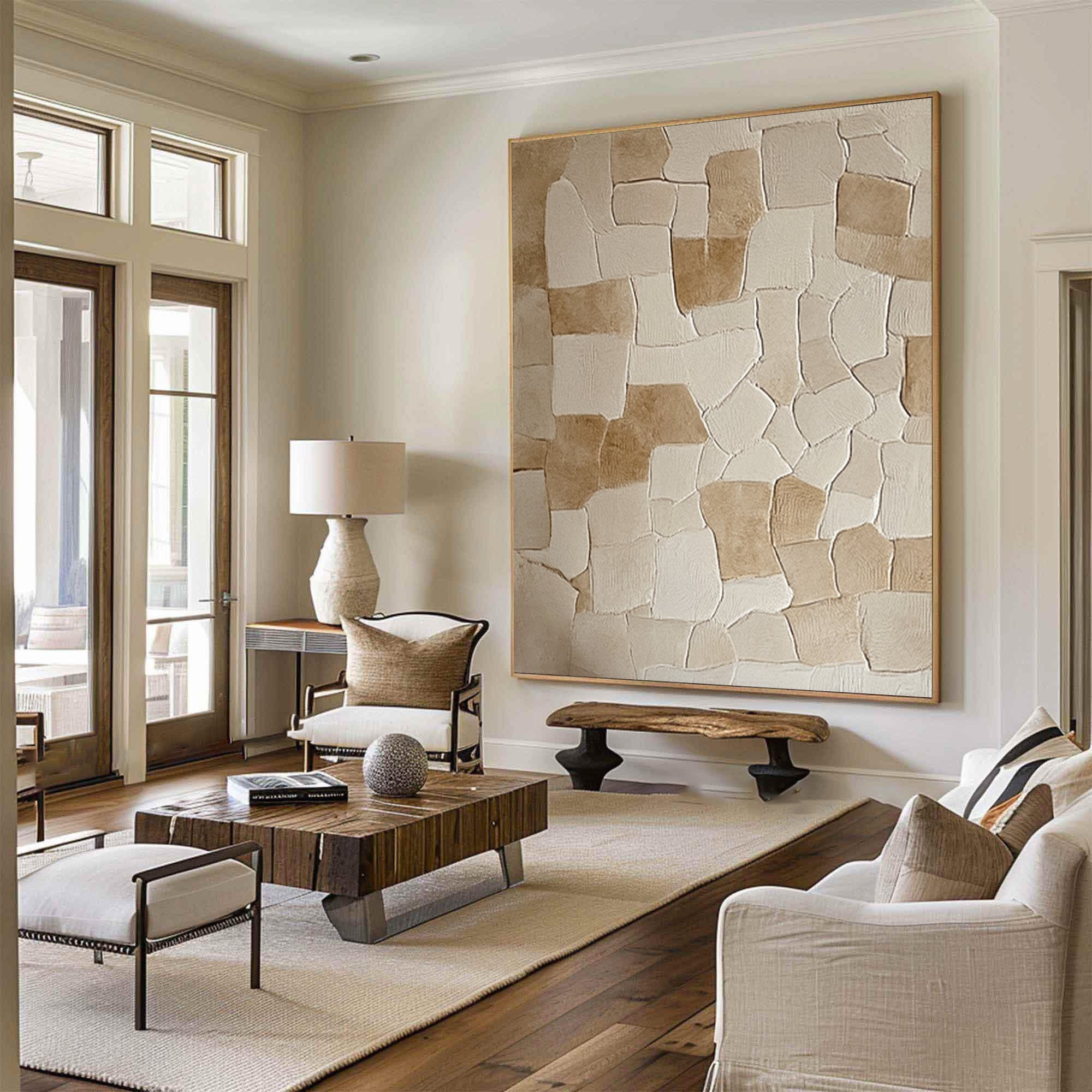 Abstract Textured Wall Art - Neutral Tones for Minimalist Decor #BBA 061