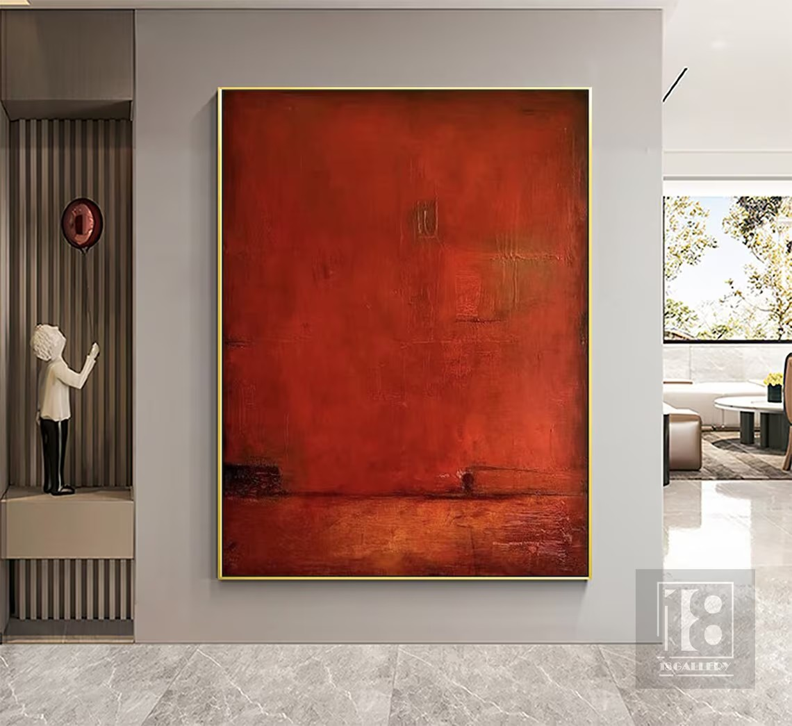 Modern Red Abstract Wall Art #BGA 036