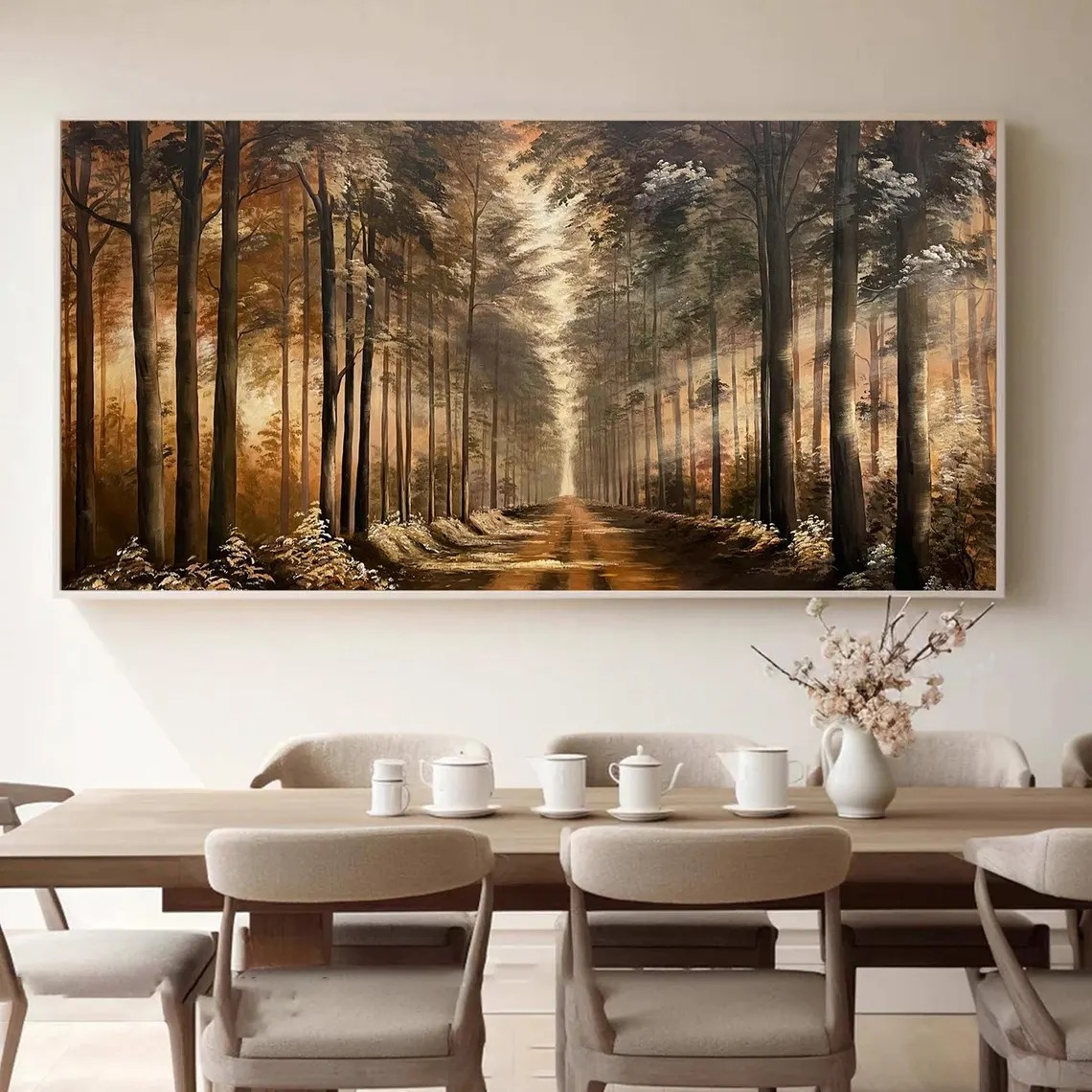 Golden Forest Path Abstract Wall Art #BGA 030