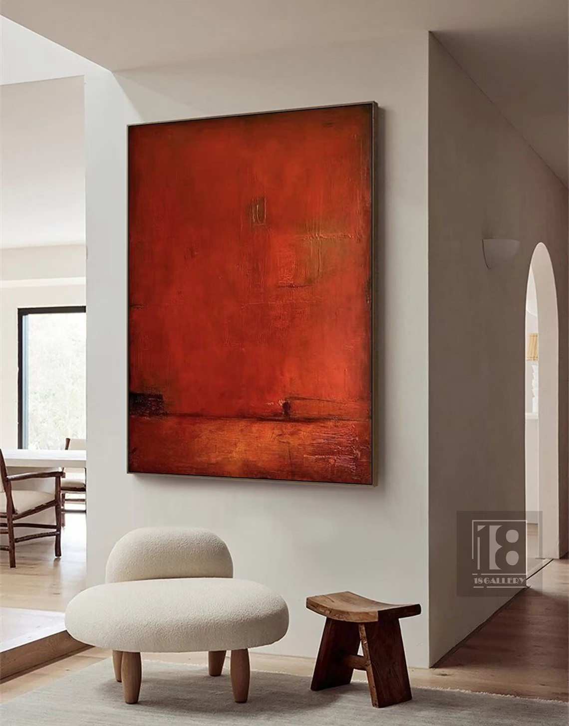 Modern Red Abstract Wall Art #BGA 036